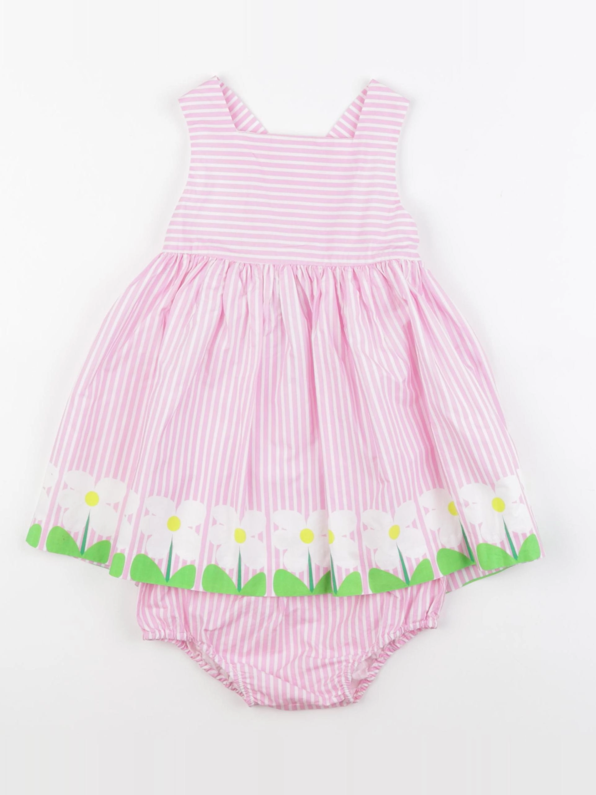 Jacadi - robe blanc, rose - 24 mois