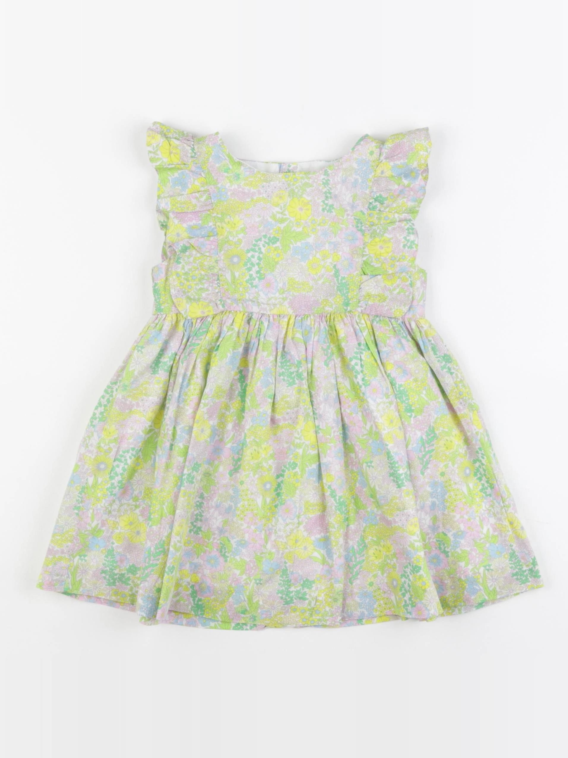 Jacadi - robe liberty jaune, vert - 24 mois