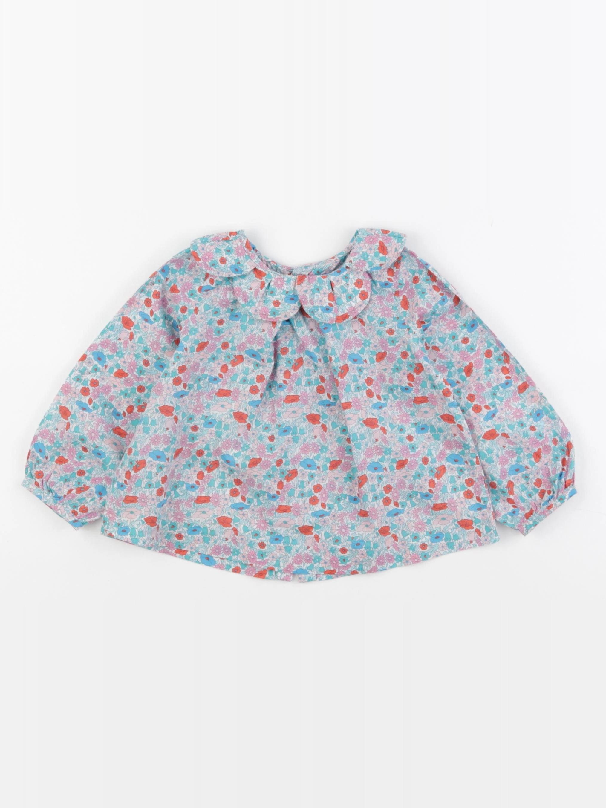 Jacadi - blouse liberty rose, bleu - 18 mois
