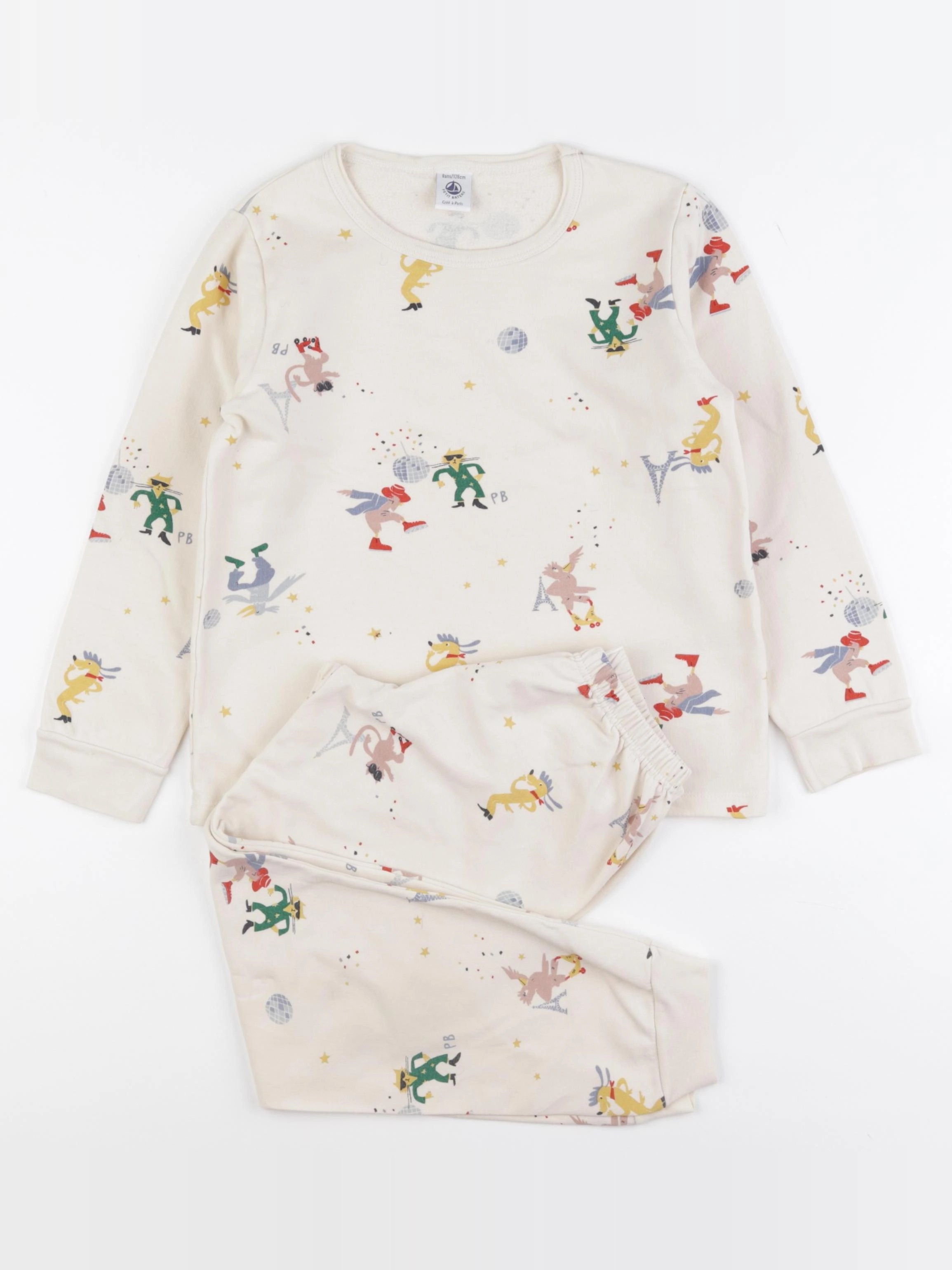 Petit Bateau - pyjama coton beige - 8 ans