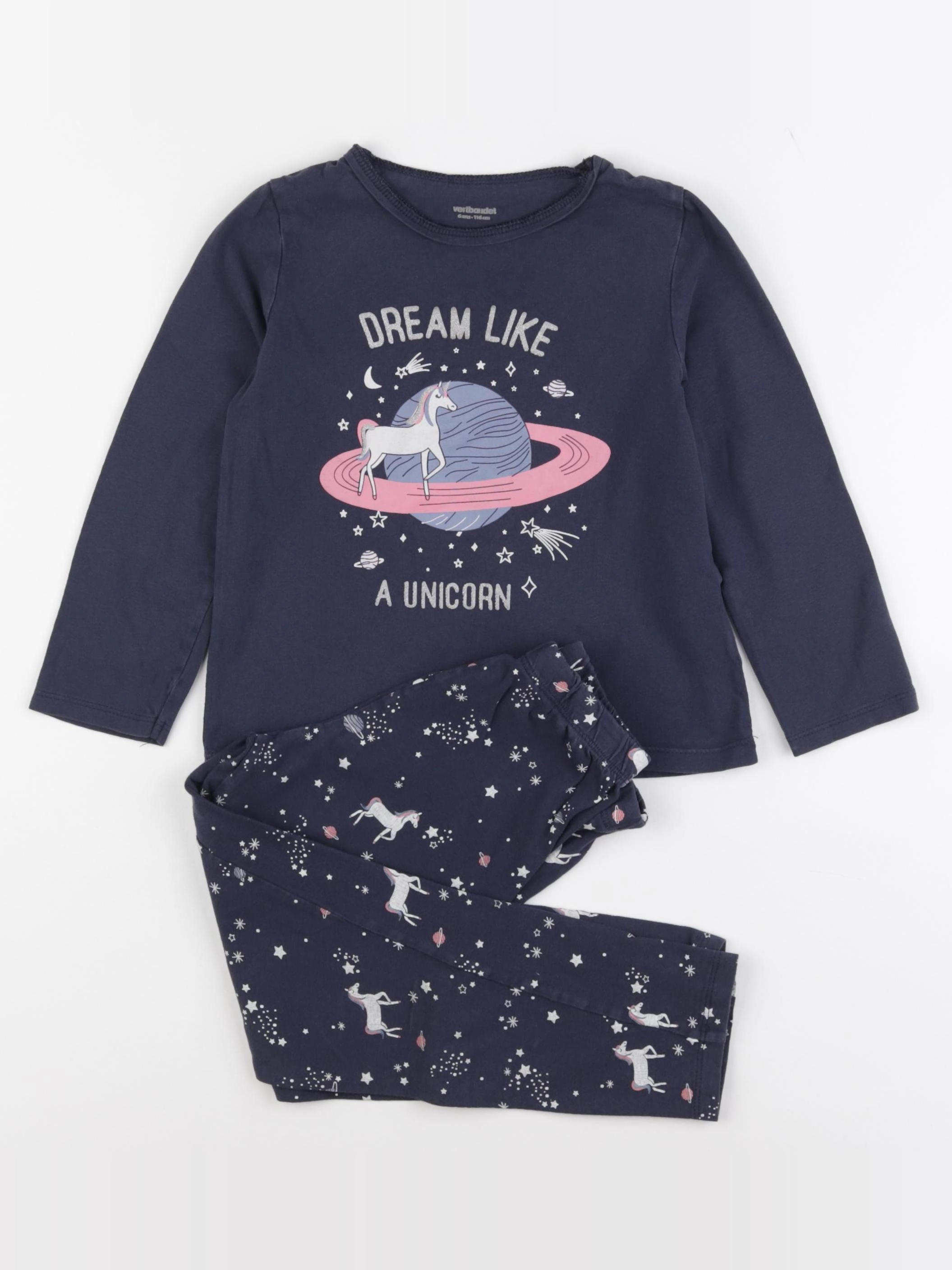 Vertbaudet - pyjama coton bleu - 6 ans