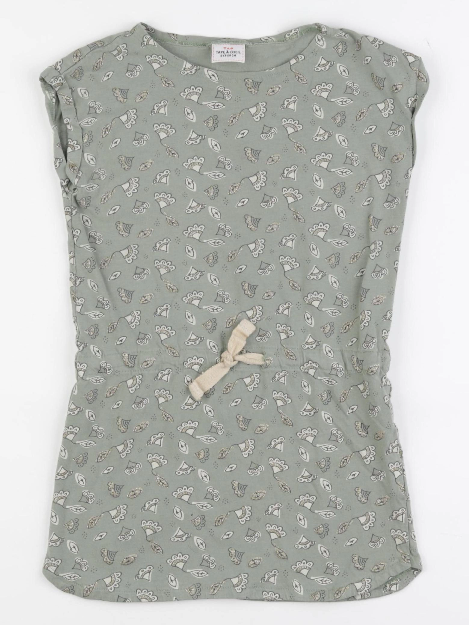 Tape à l'oeil - robe or, vert - 5 ans