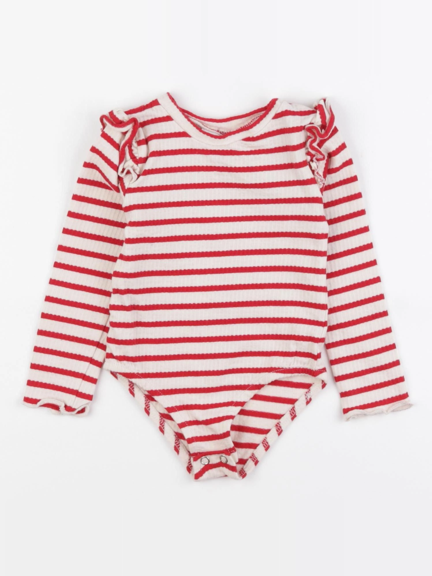 Zara - body tee-shirt beige, rouge - 18/24 mois