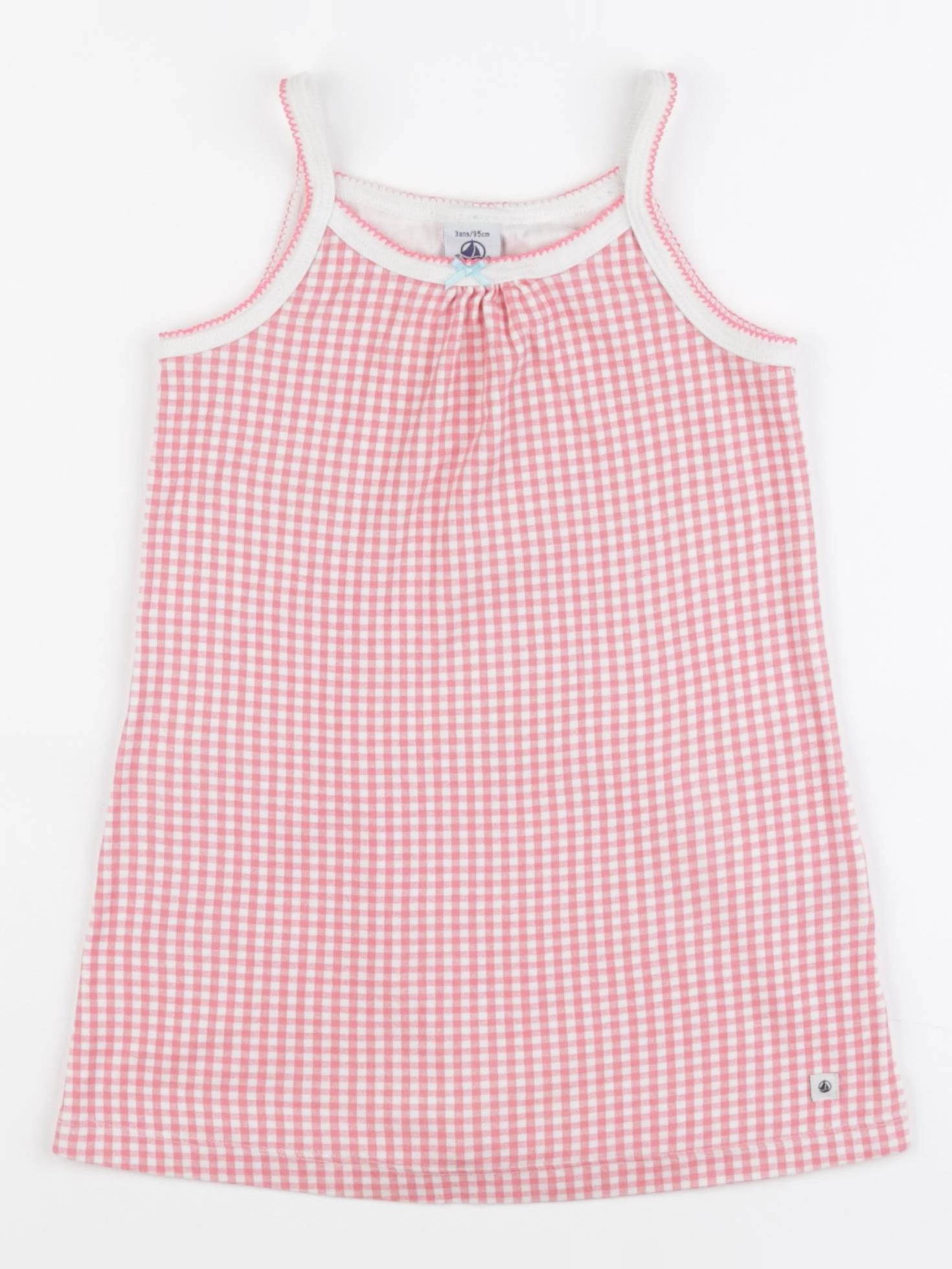 Petit Bateau - chemise de nuit coton blanc, rose - 3 ans