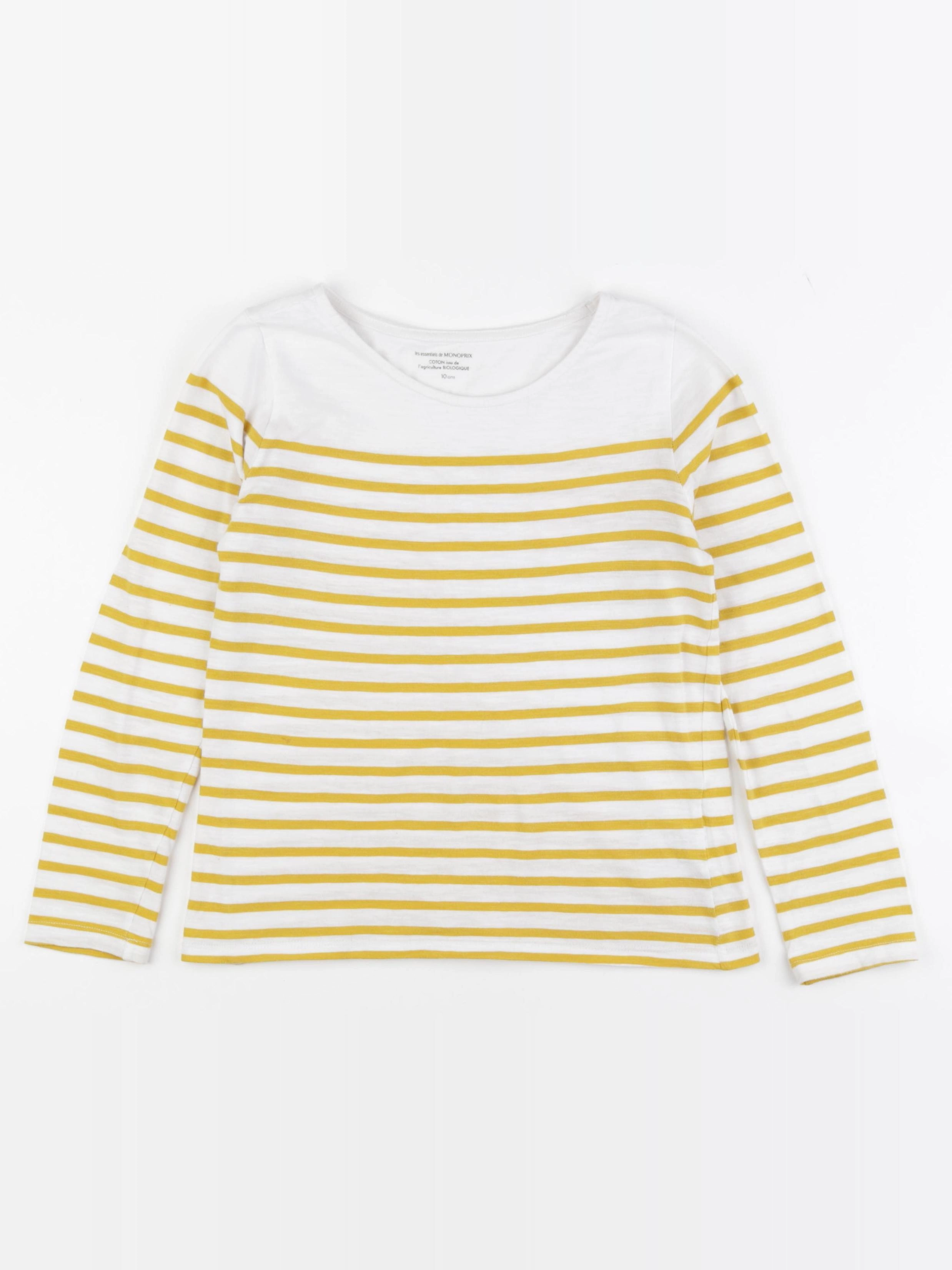 Monoprix - tee-shirt blanc, jaune - 10 ans