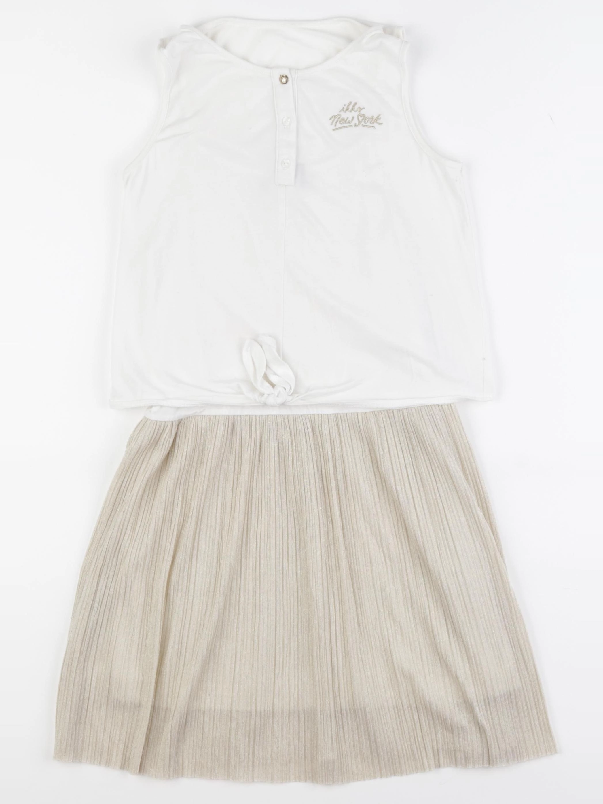 IKKS - robe blanc, or - 8 ans