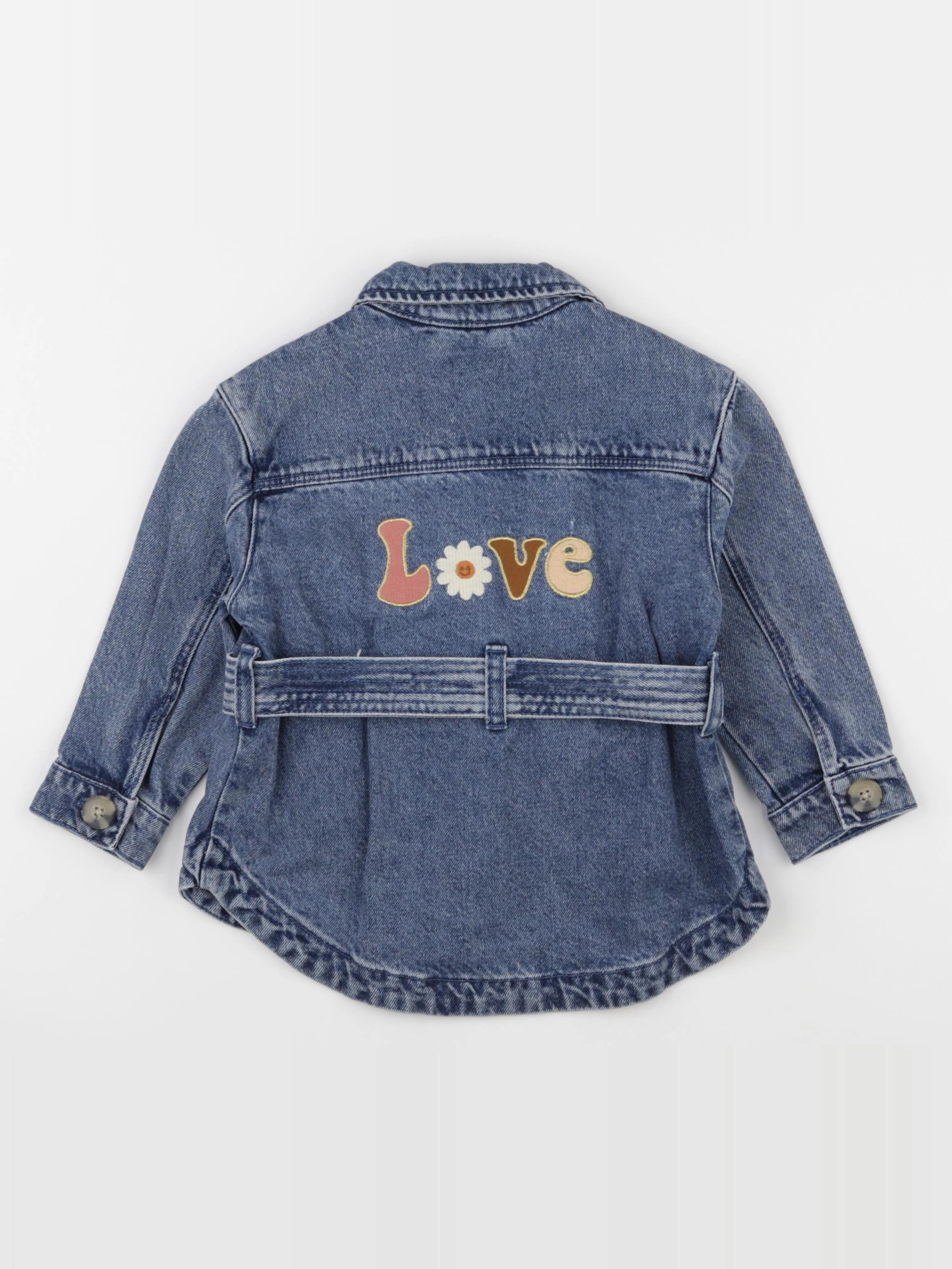Vertbaudet - veste imprimé au dos bleu - 3 ans