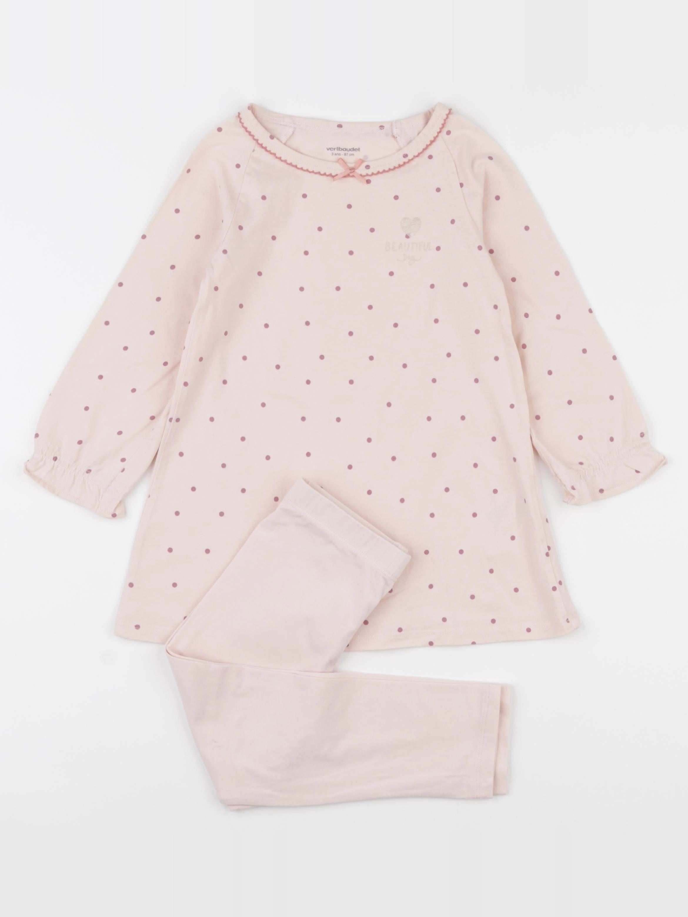 Vertbaudet - pyjama coton rose - 3 ans