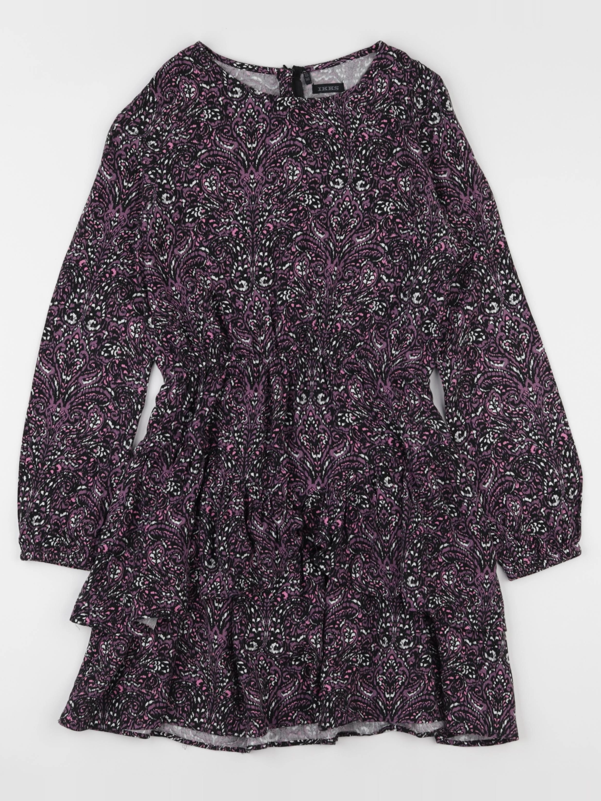 IKKS - robe noir, violet - 10 ans