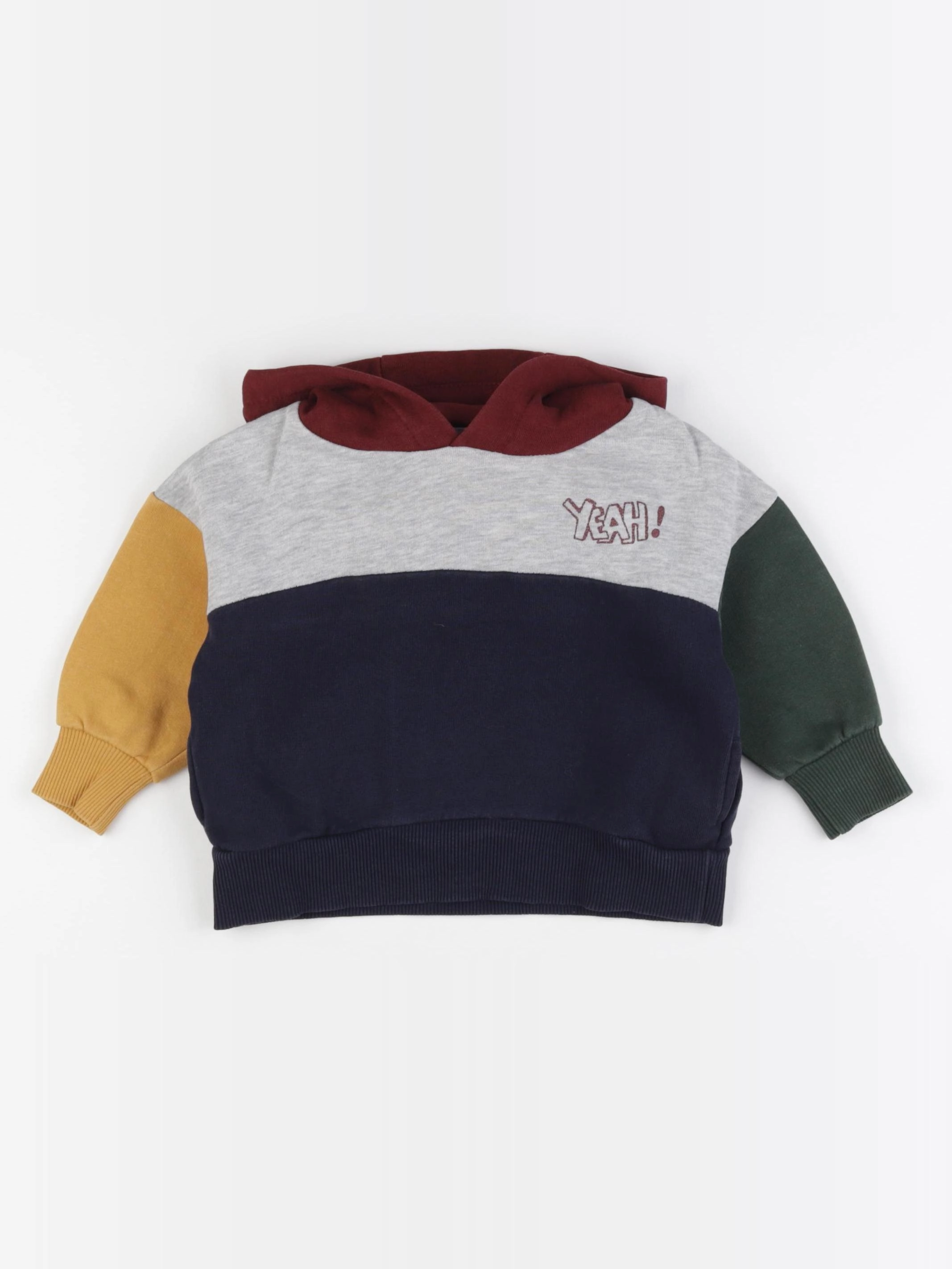 Vertbaudet - sweat gris, bleu, vert, rouge - 2 ans