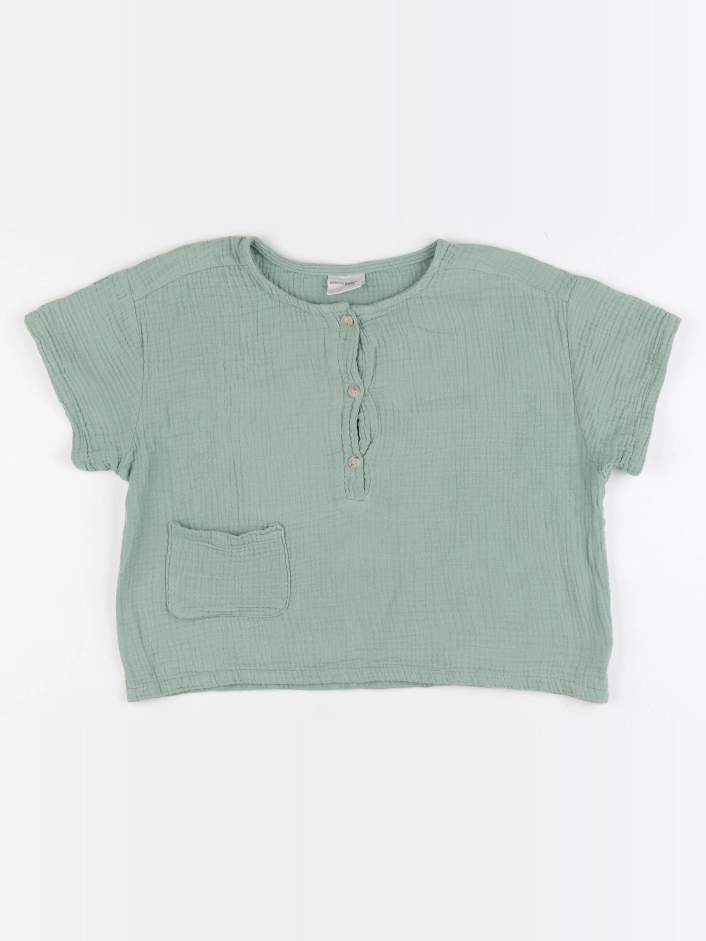Gamin gamine - chemise vert - 5/6 ans