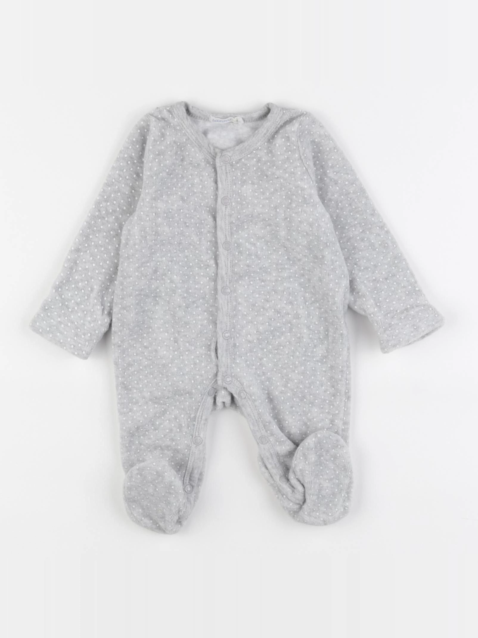 Boutchou - pyjama velours gris - 1 mois
