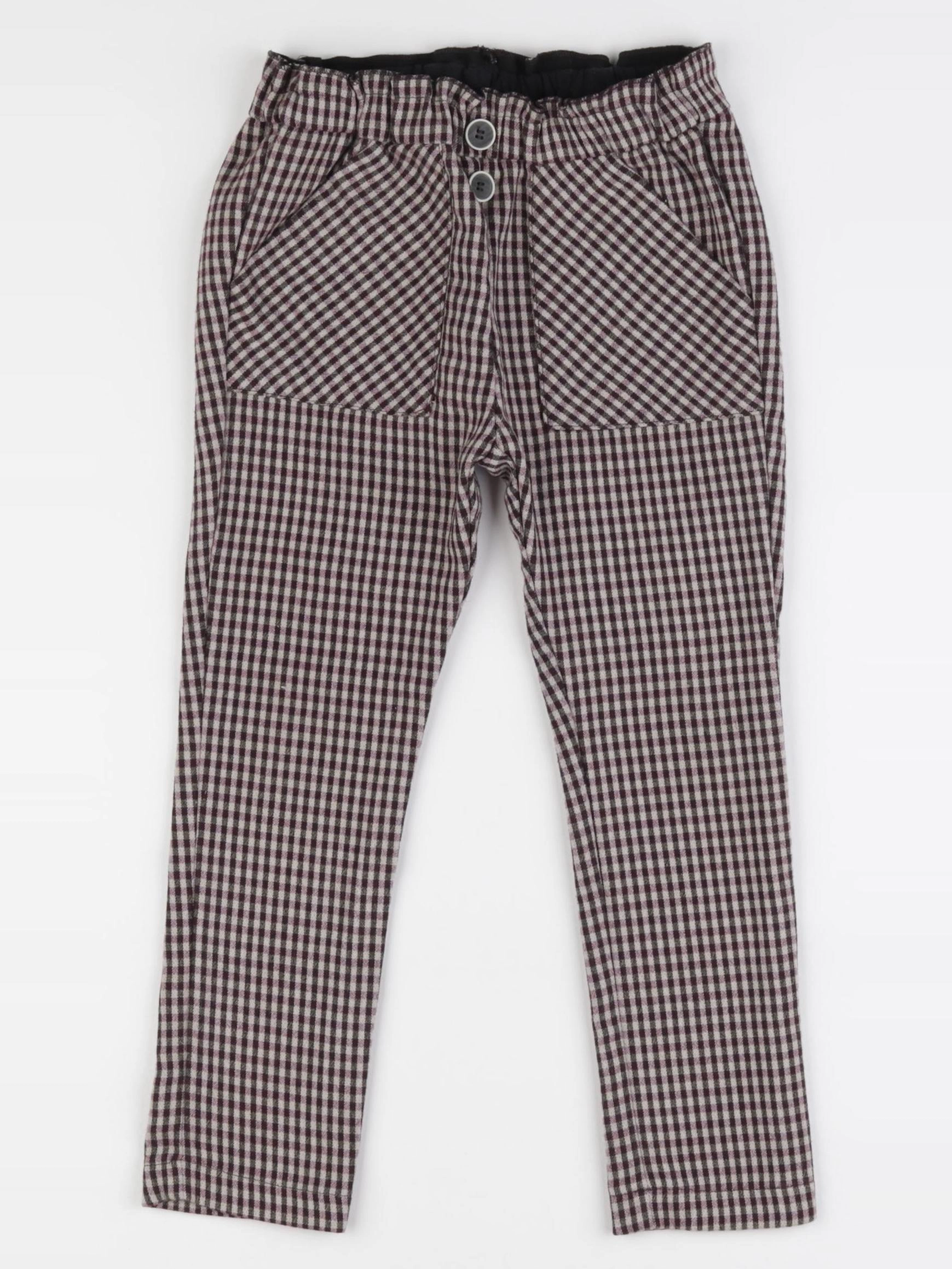 Zara - pantalon marron, rose - 4/5 ans