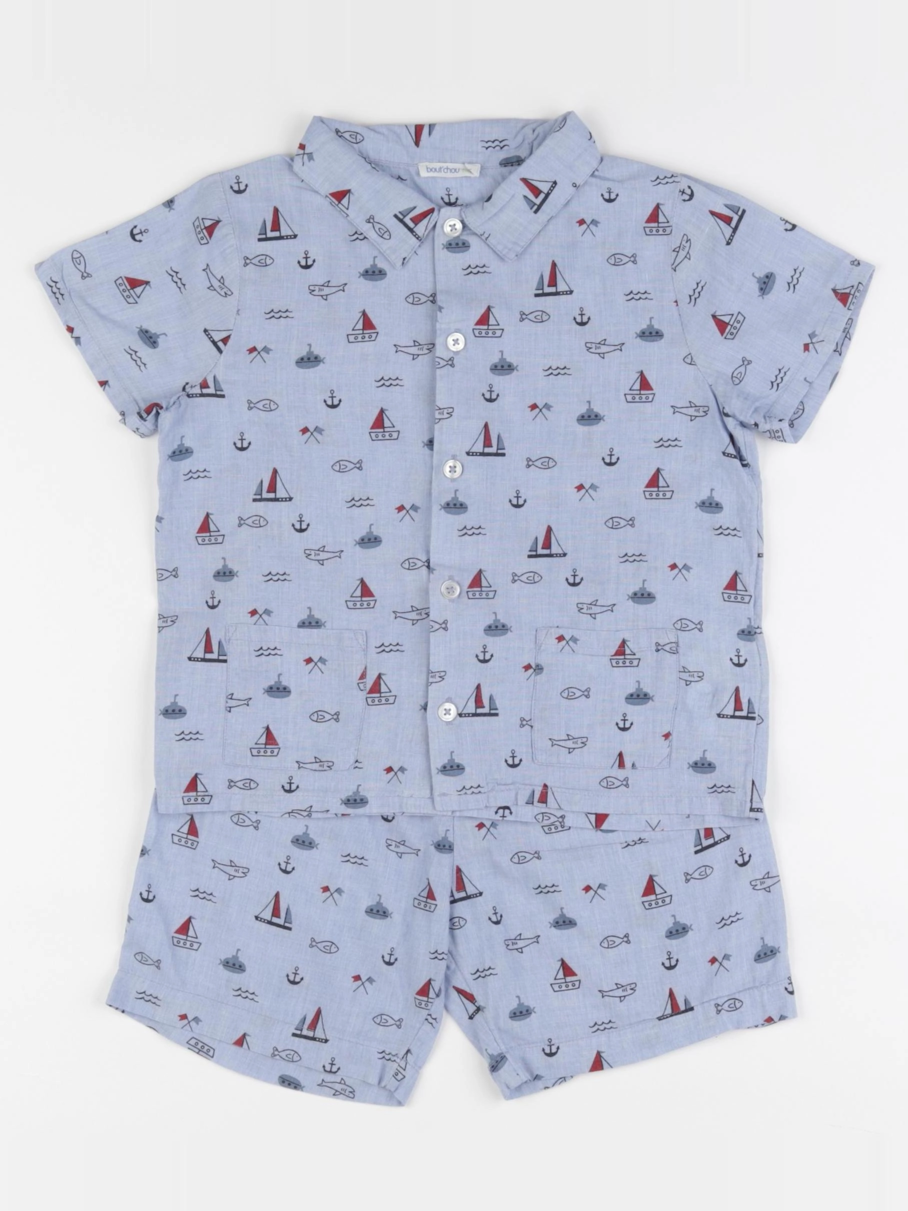 Boutchou - pyjama coton bleu - 36 mois