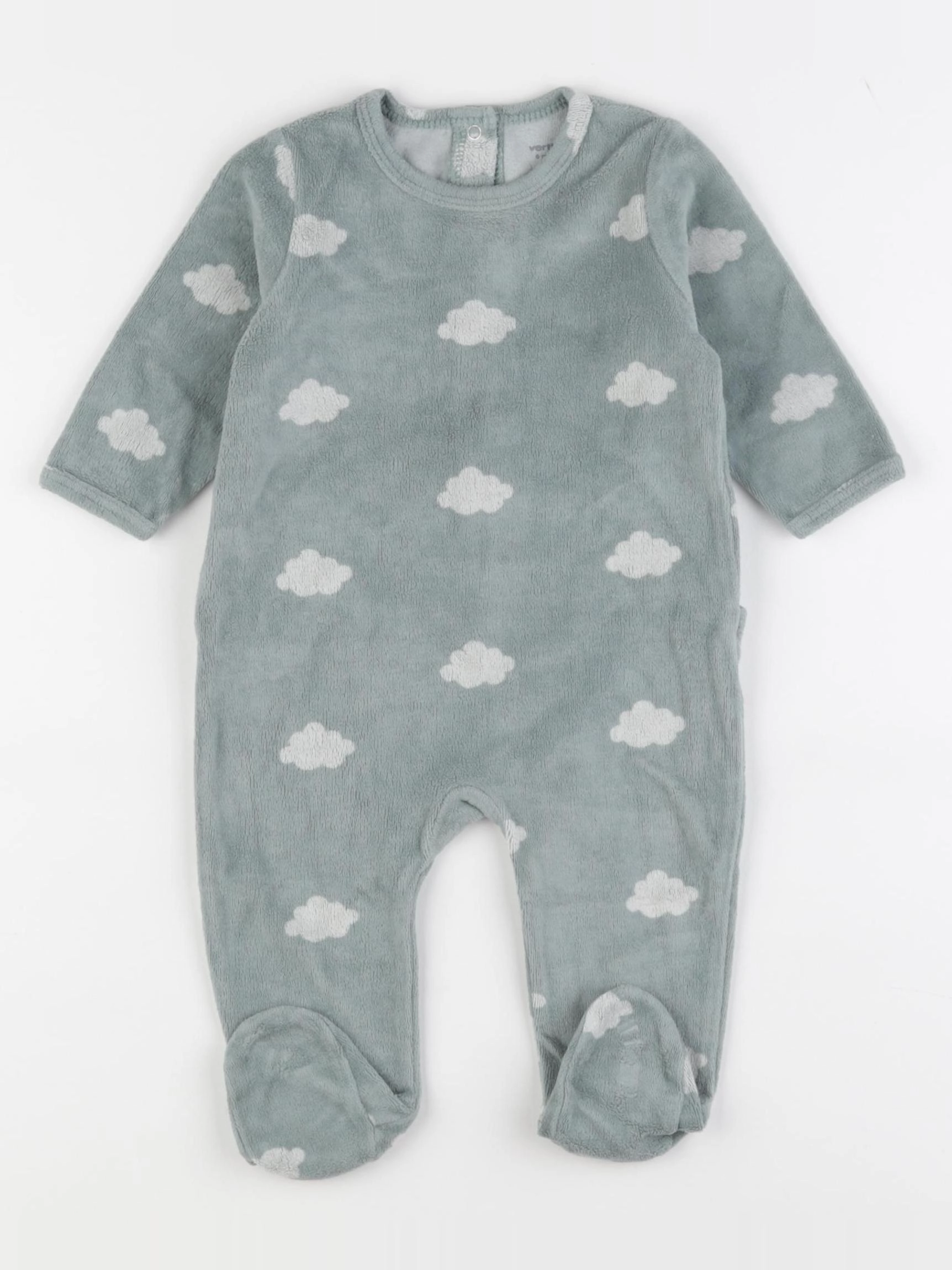 Vertbaudet - pyjama velours vert - 6 mois