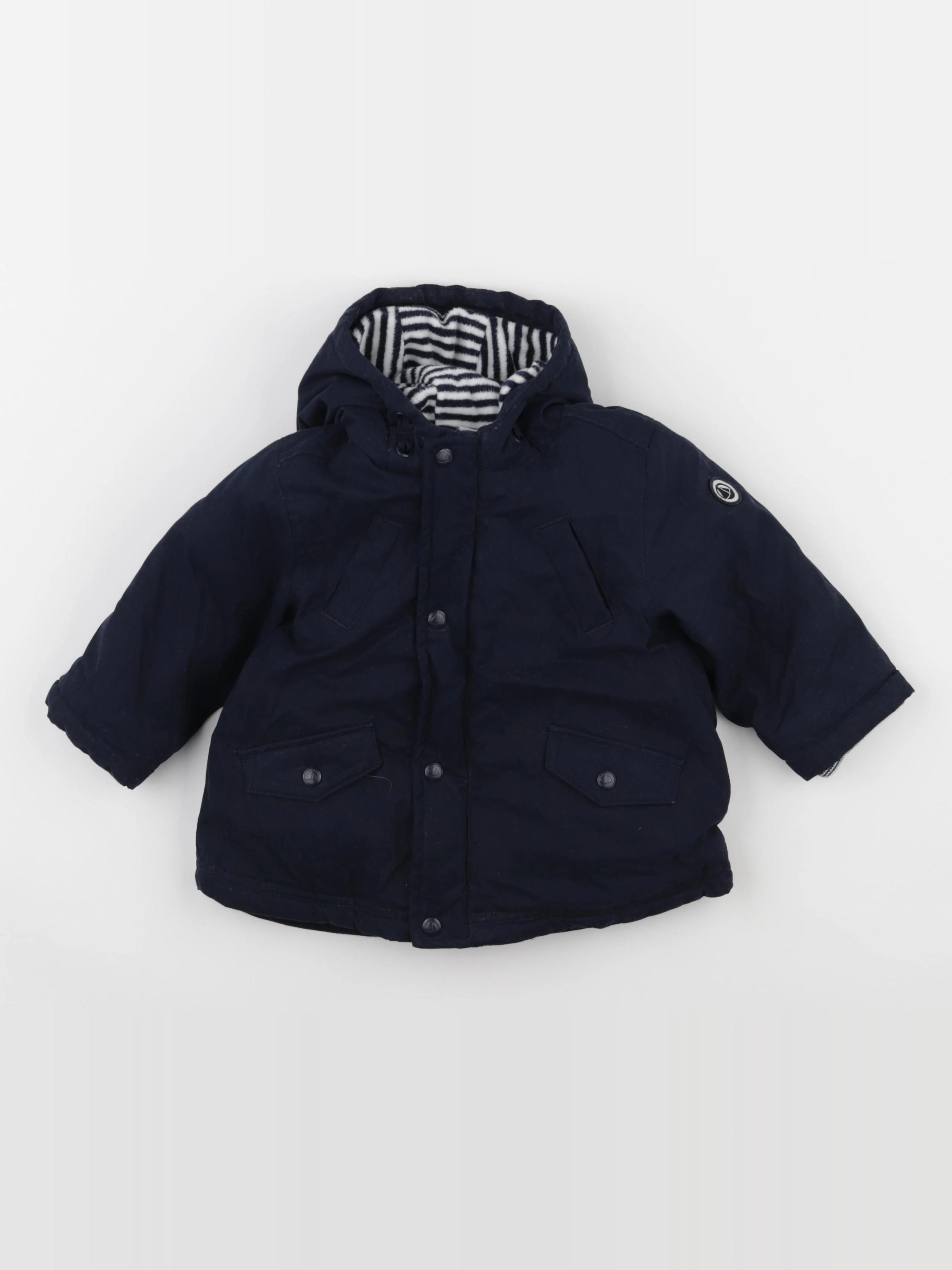 Petit Bateau - veste doublé bleu - 12 mois