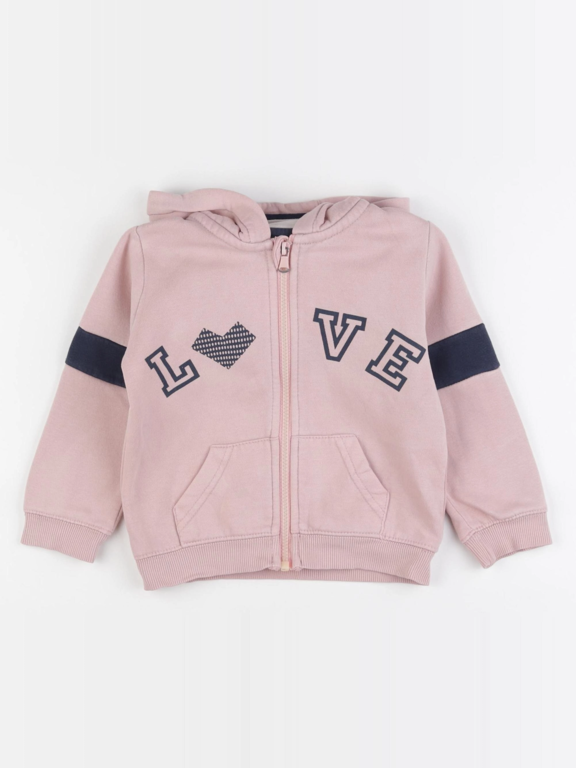 Vertbaudet - sweat rose, bleu - 3 ans