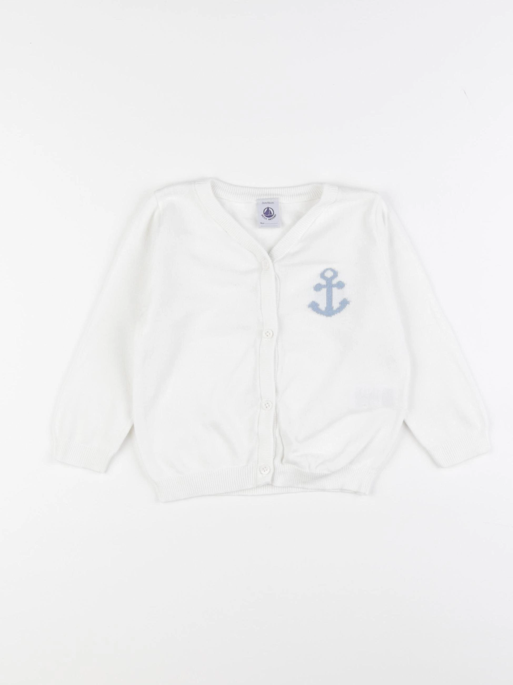 Petit Bateau - gilet blanc - 24 mois
