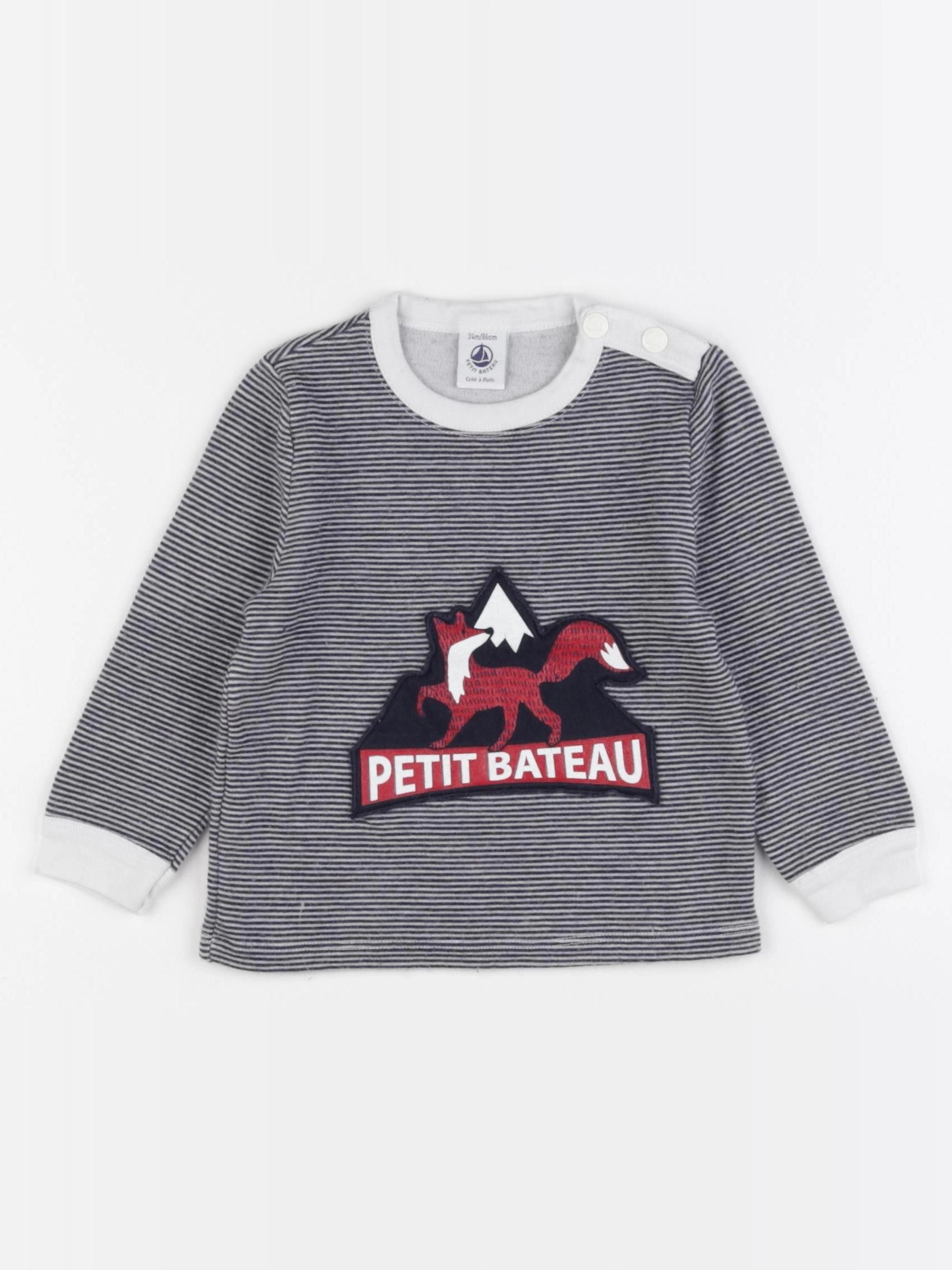 Petit Bateau - tee-shirt bleu, blanc - 24 mois