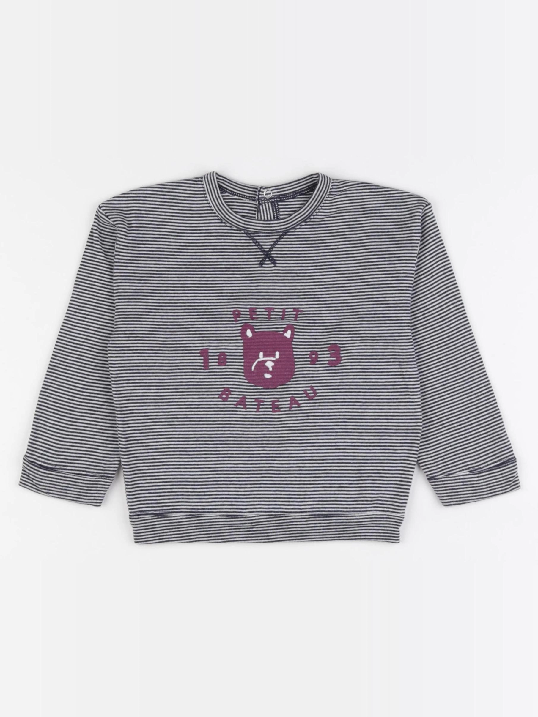 Petit Bateau - tee-shirt bleu, blanc - 24 mois