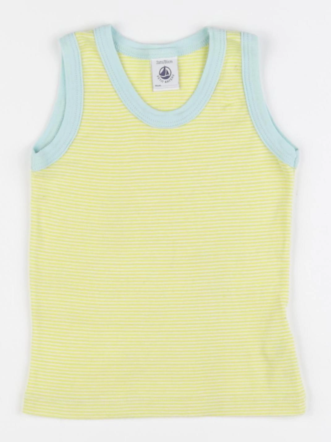 Petit Bateau - maillot de corps jaune, bleu - 2 ans