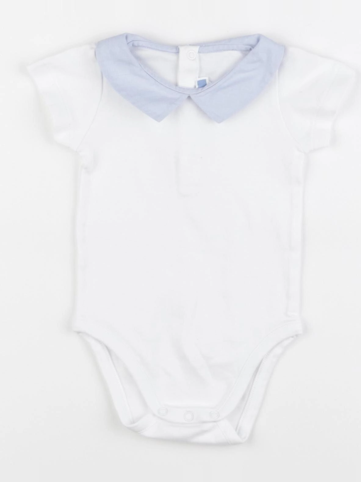 Jacadi - body à col blanc, bleu - 12 mois