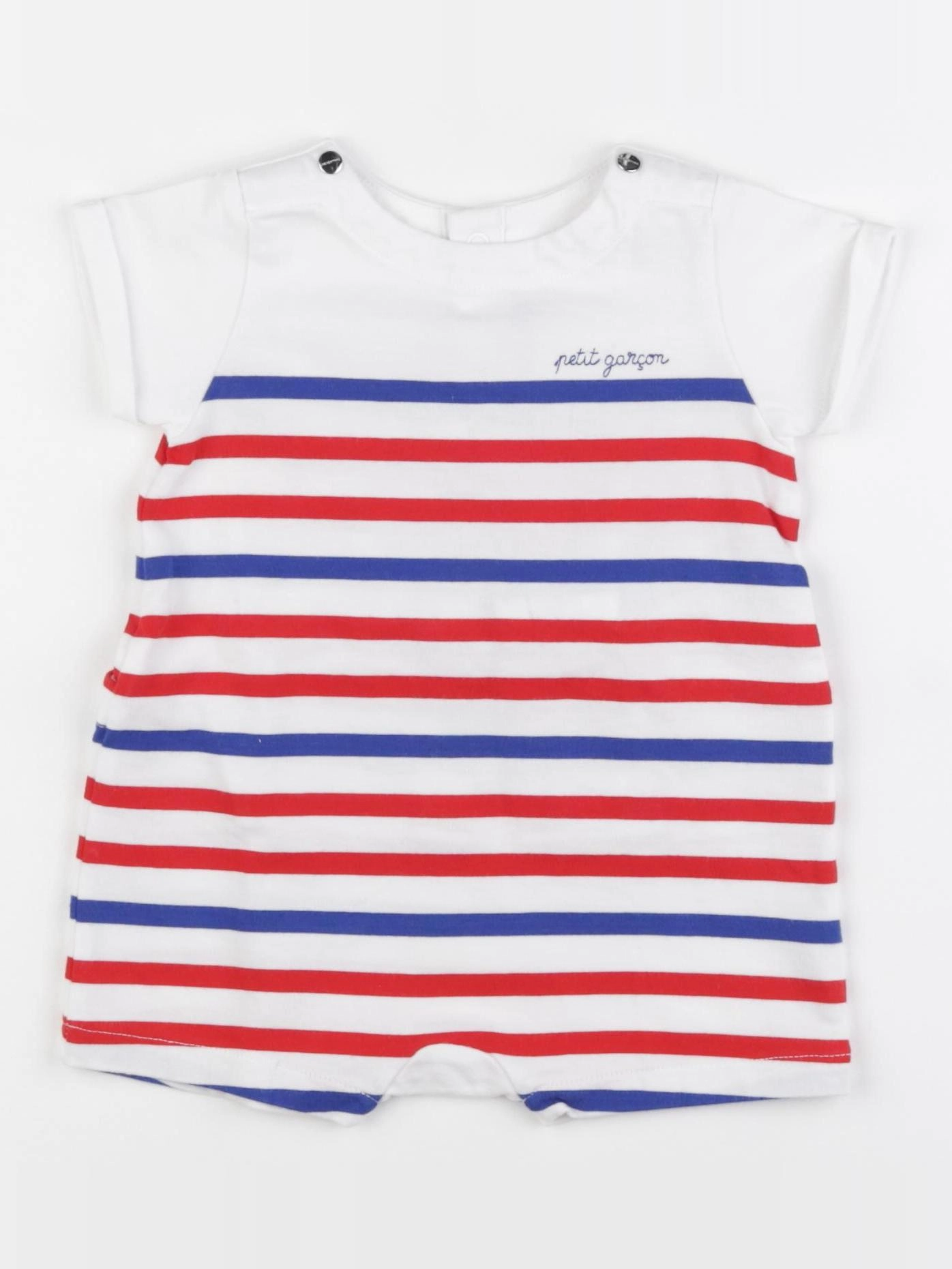 Jacadi - combinaison blanc, bleu, rouge - 12 mois