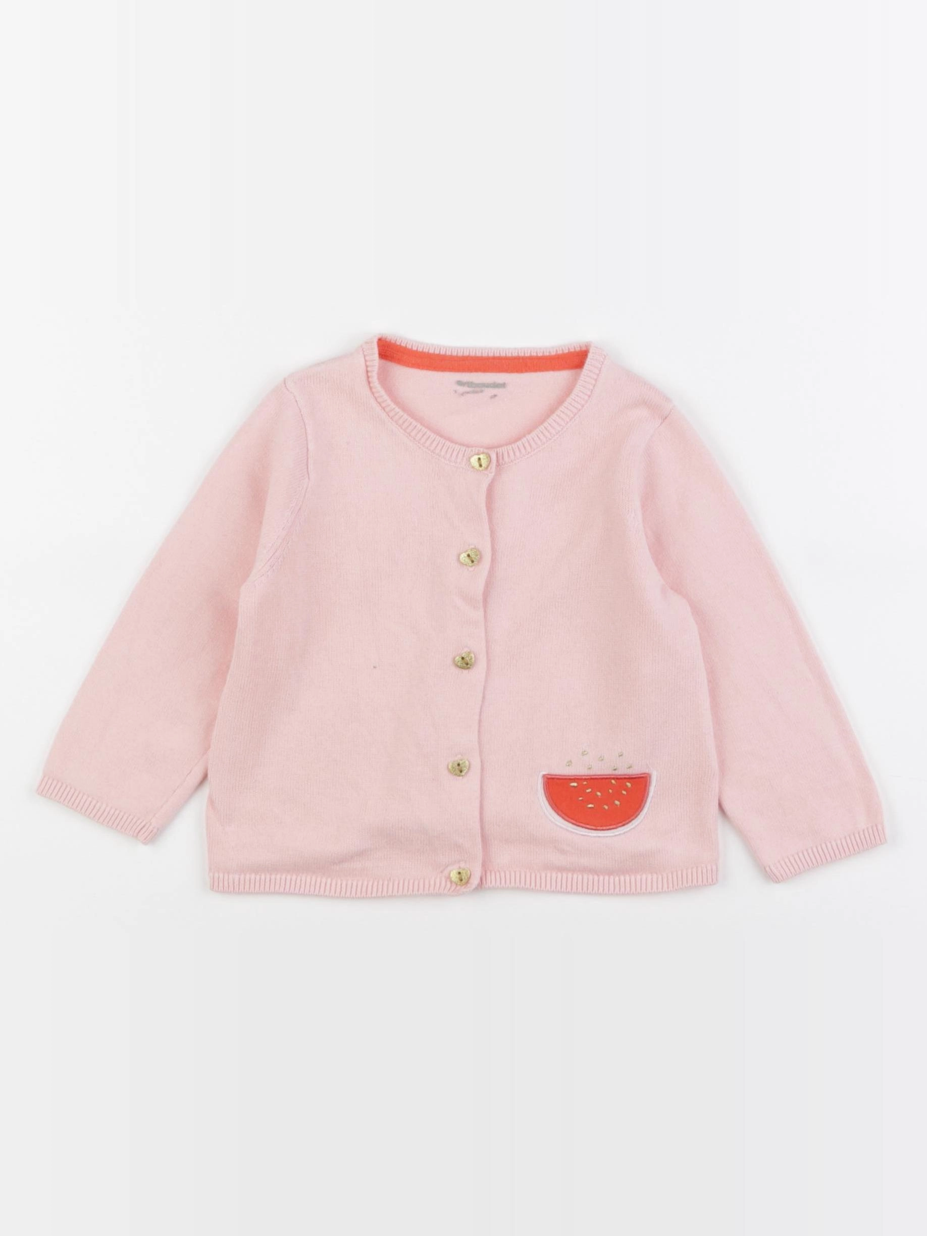 Vertbaudet - gilet rose - 12/18 mois