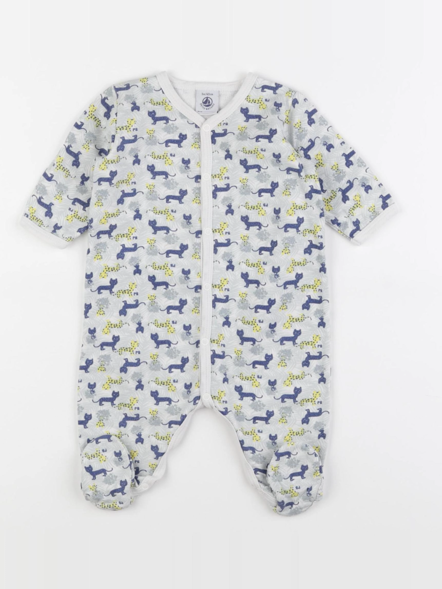 Petit Bateau - pyjama coton multicolore - 3 mois