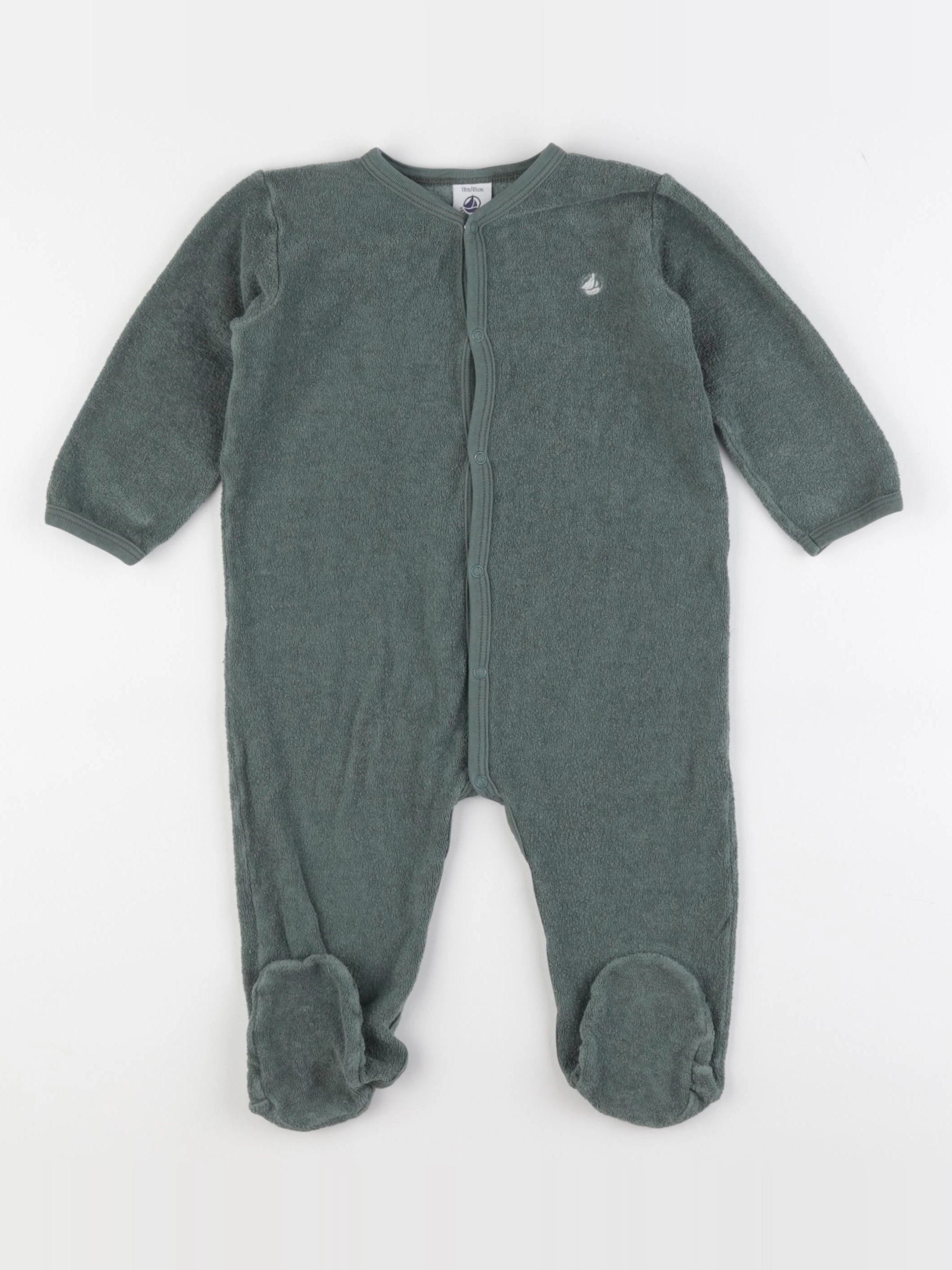 Petit Bateau - pyjama coton vert - 18 mois