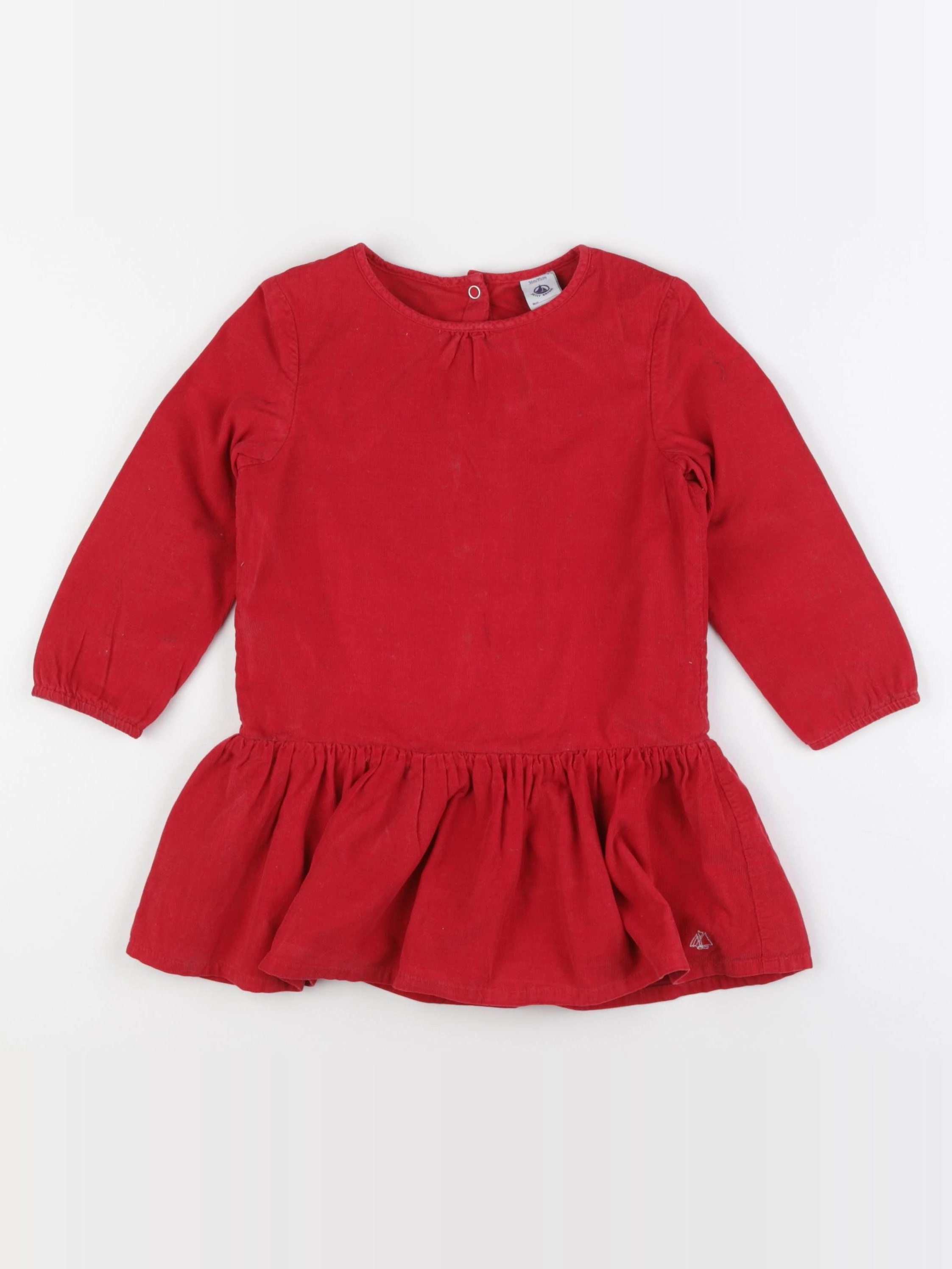 Petit Bateau - robe rouge - 36 mois