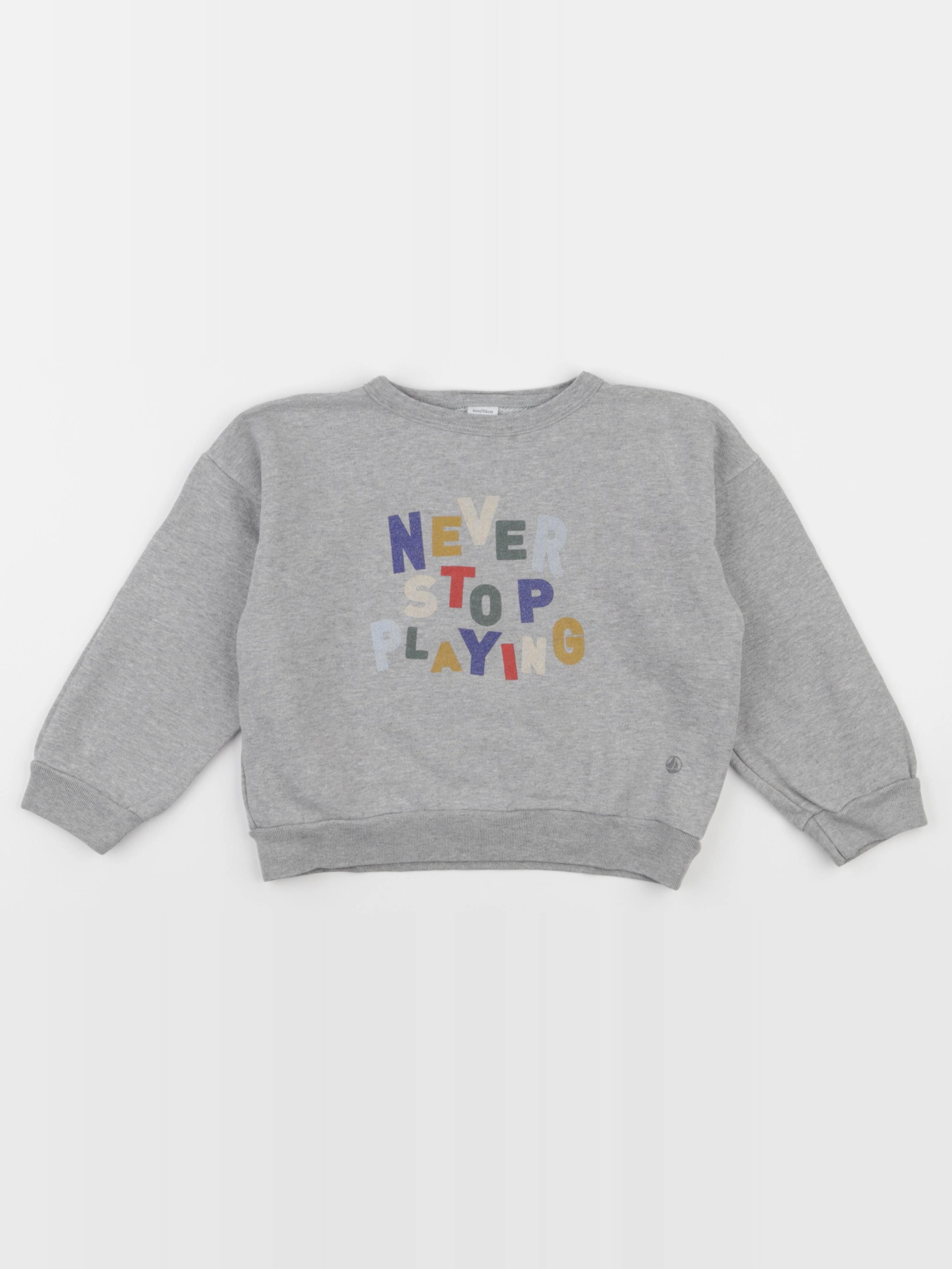 Petit Bateau - sweat gris - 6 ans