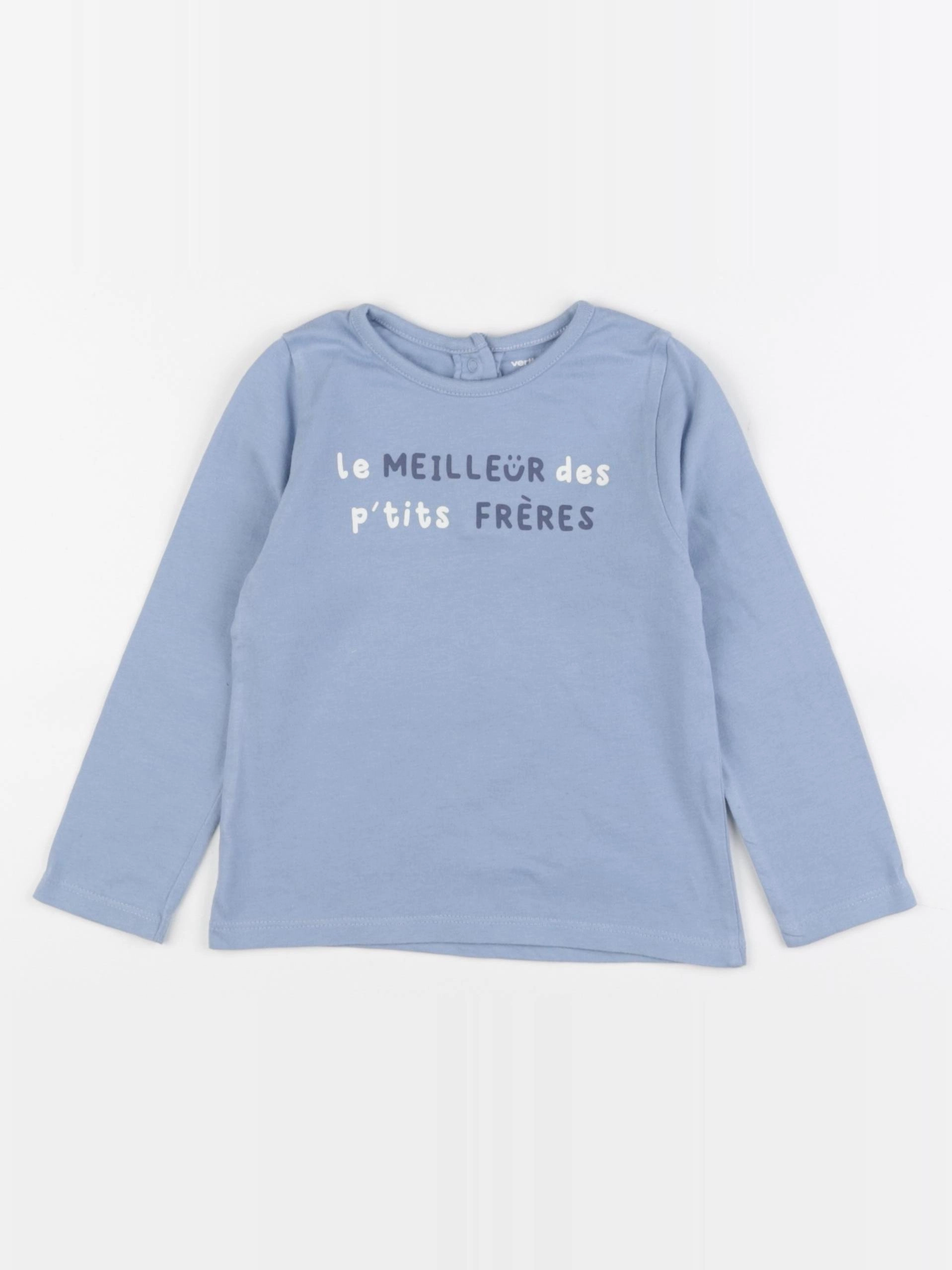 Vertbaudet - tee-shirt bleu - 2 ans