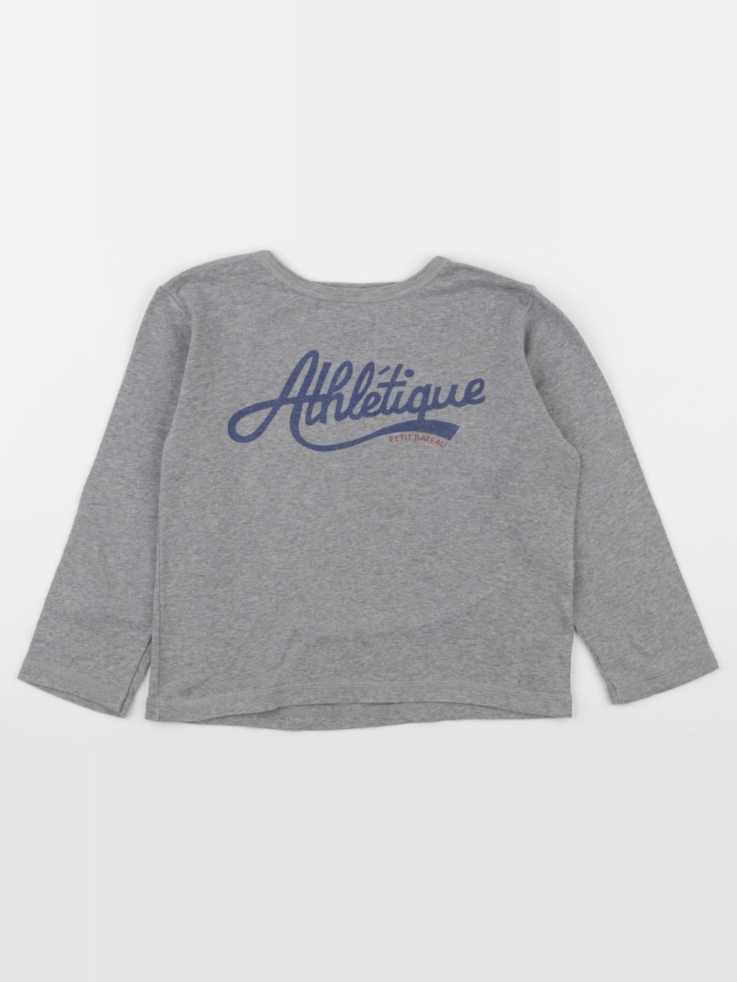 Petit Bateau - tee-shirt gris - 5 ans