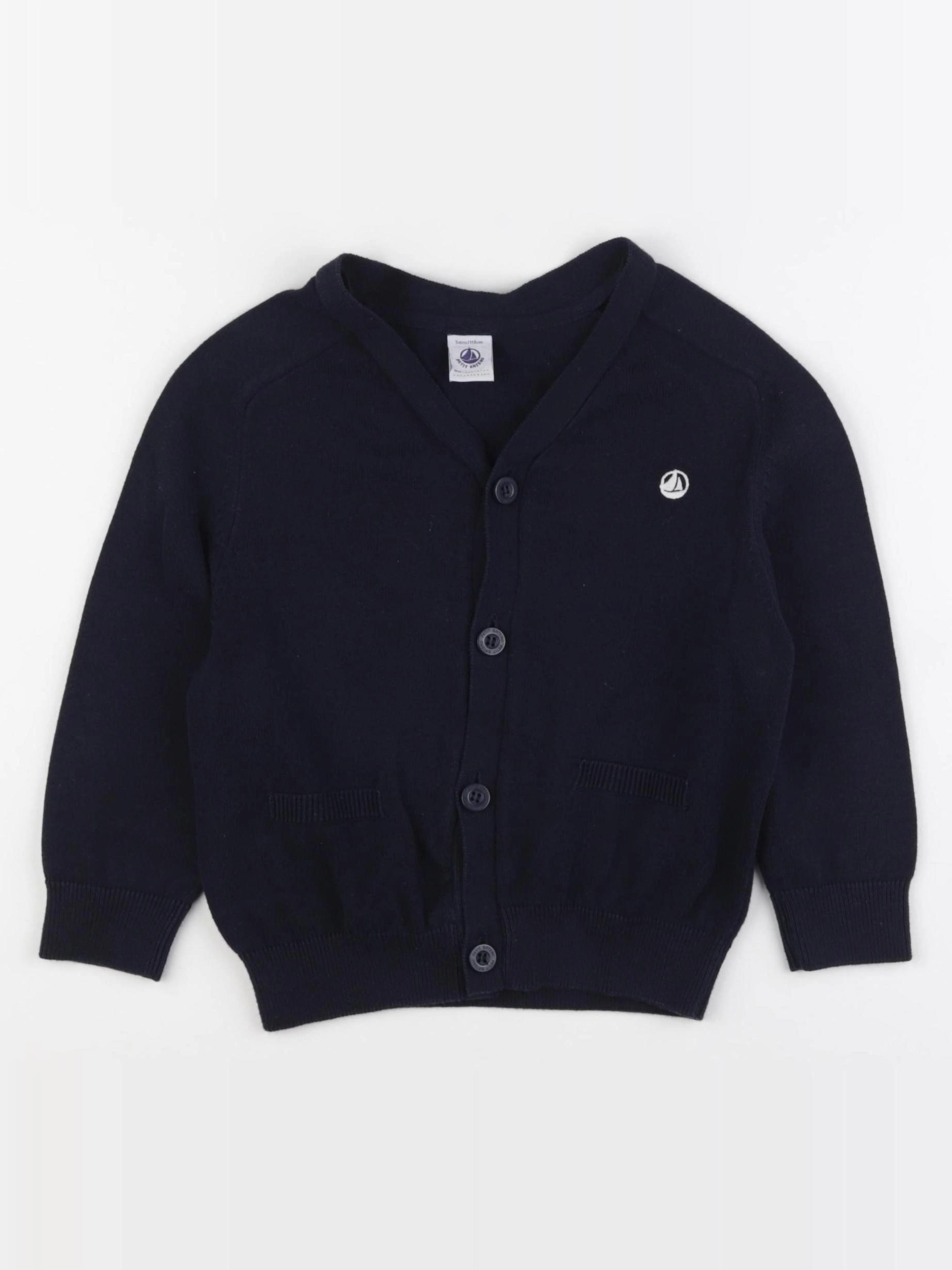 Petit Bateau - gilet bleu - 5 ans