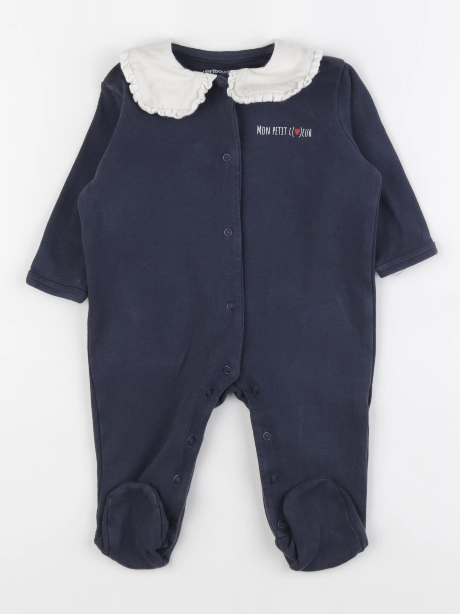 Vertbaudet - pyjama coton bleu - 6 mois