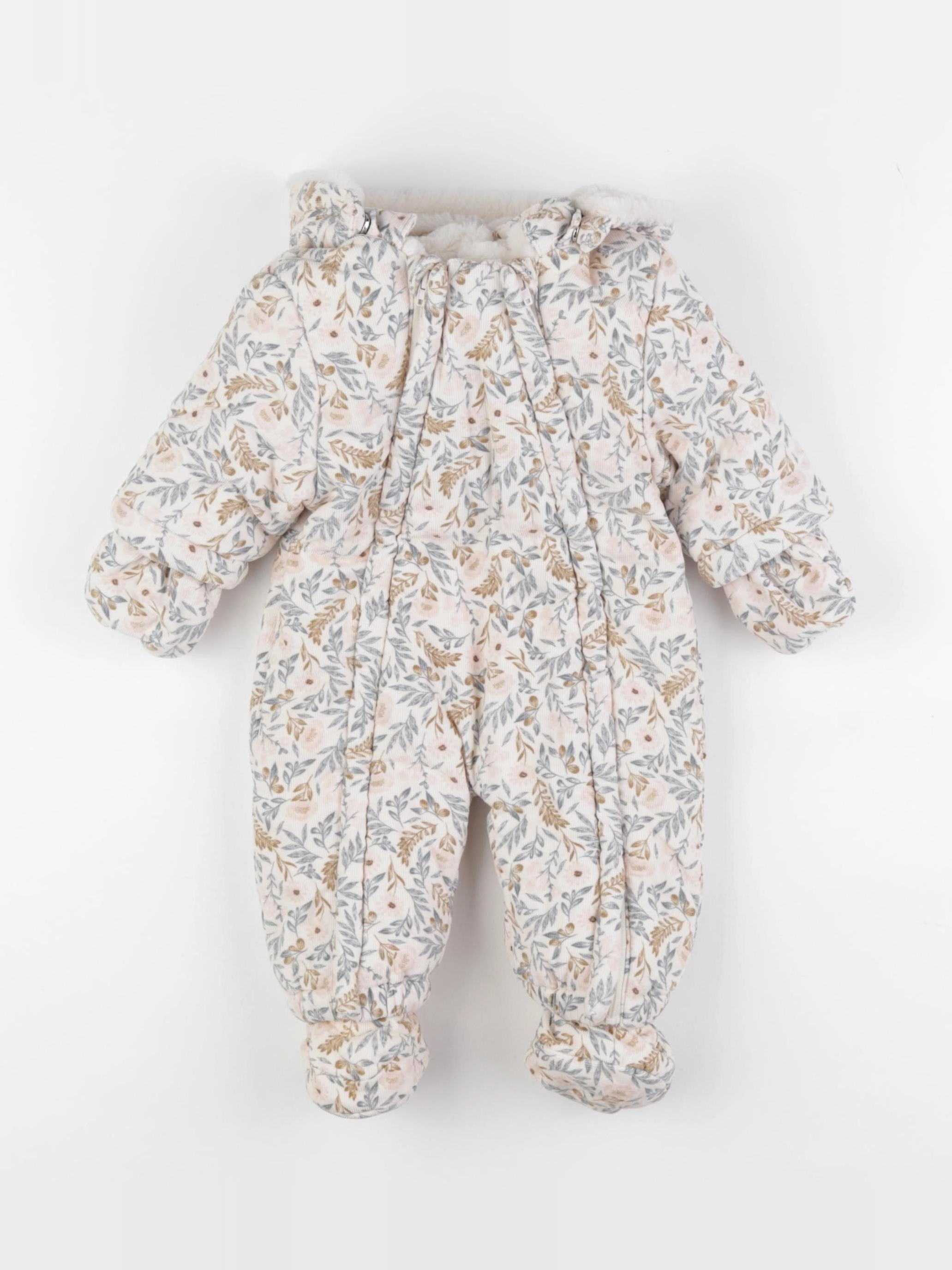 Vertbaudet - combi-pilote beige, vert - 3 mois