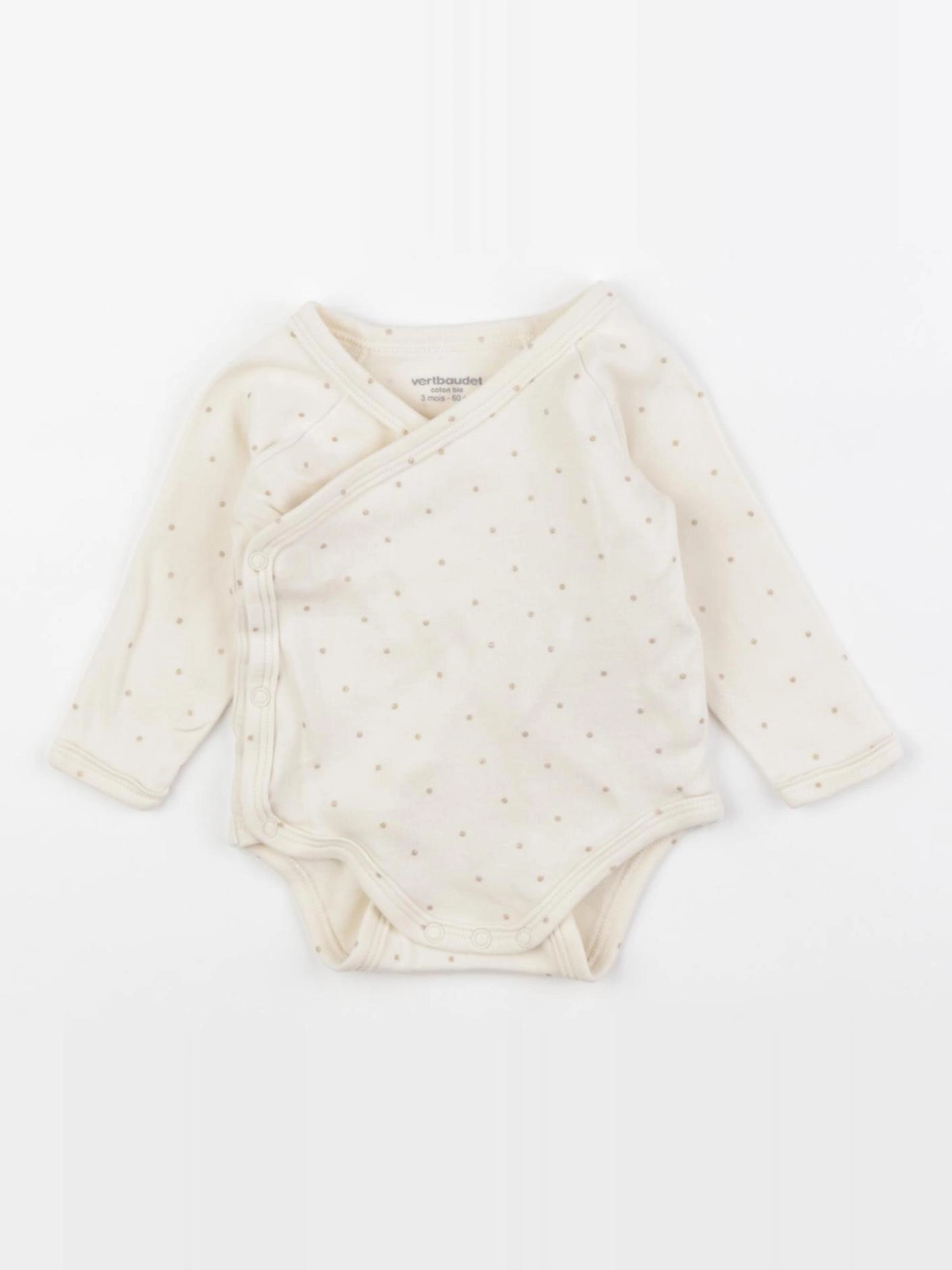 Vertbaudet - body beige, or - 3 mois