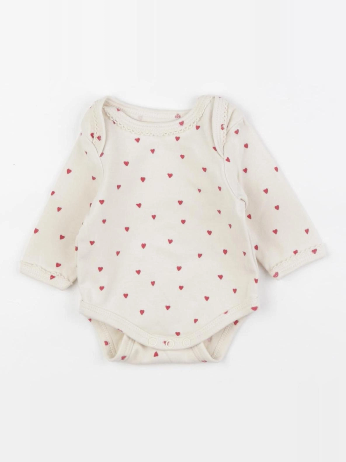 Vertbaudet - body beige, rouge - 1 mois