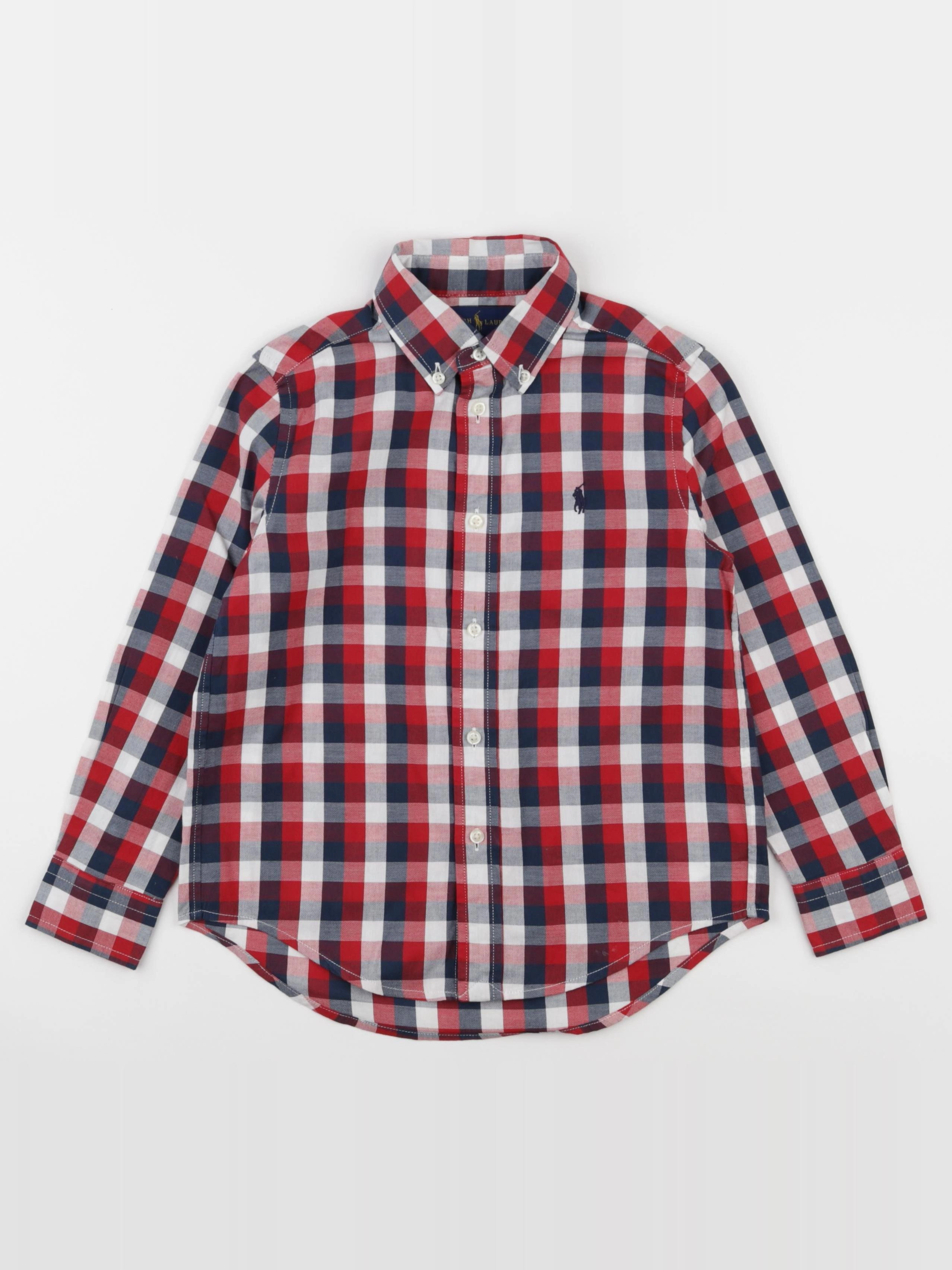 Ralph Lauren - chemise blanc, rouge, bleu - 5 ans