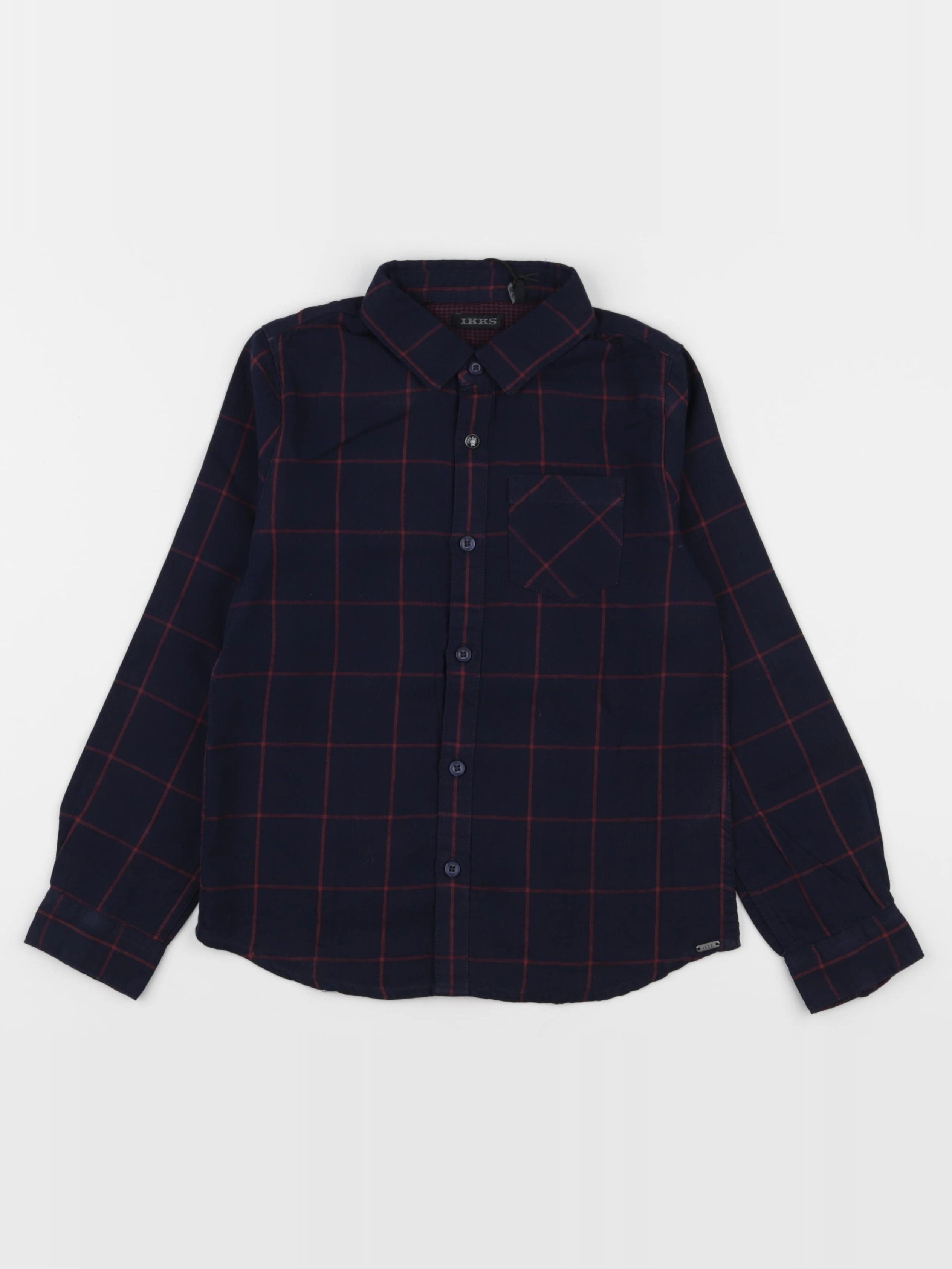 IKKS - chemise bleu, rouge - 6 ans