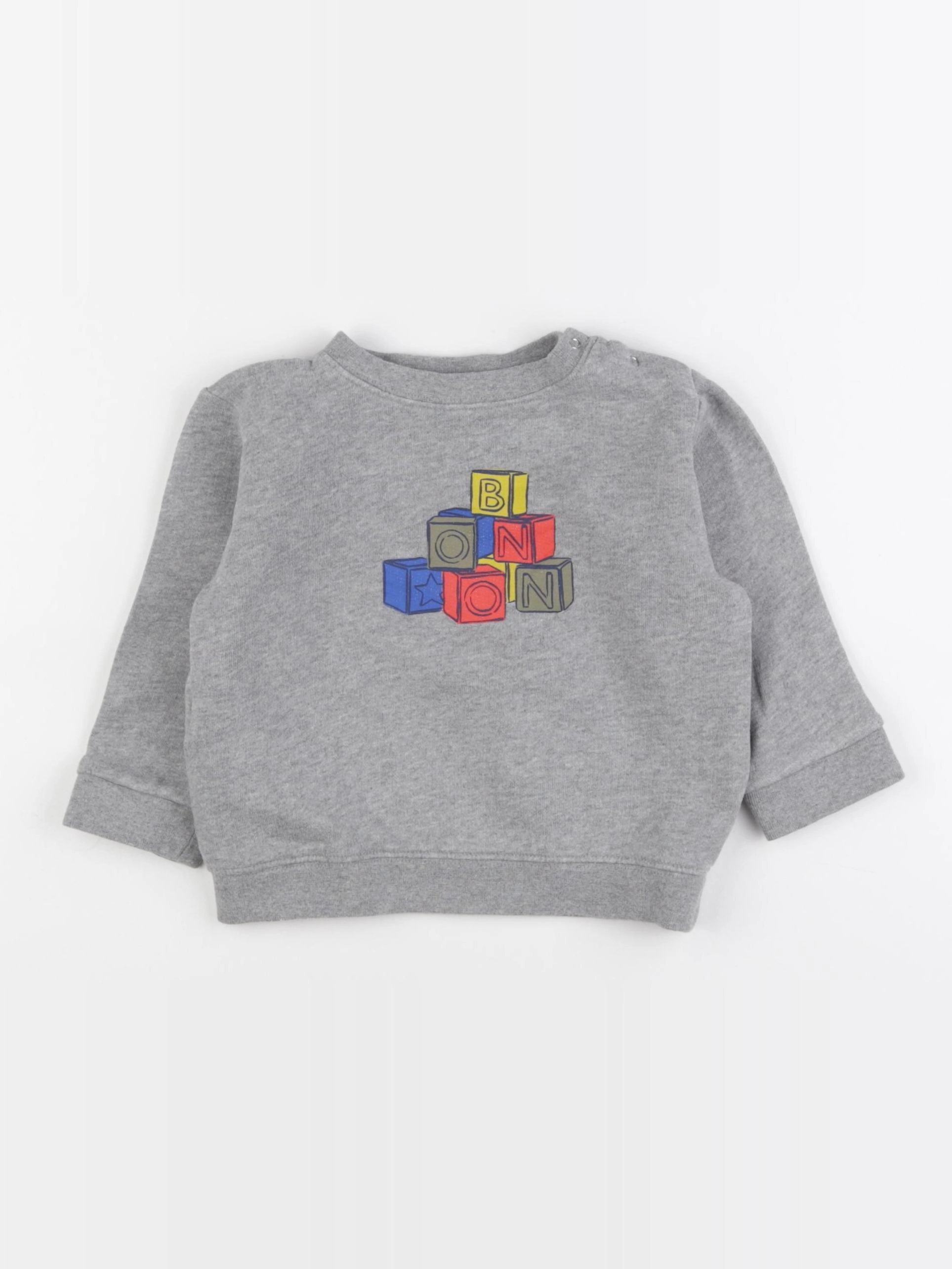 Bonton - sweat gris - 18 mois