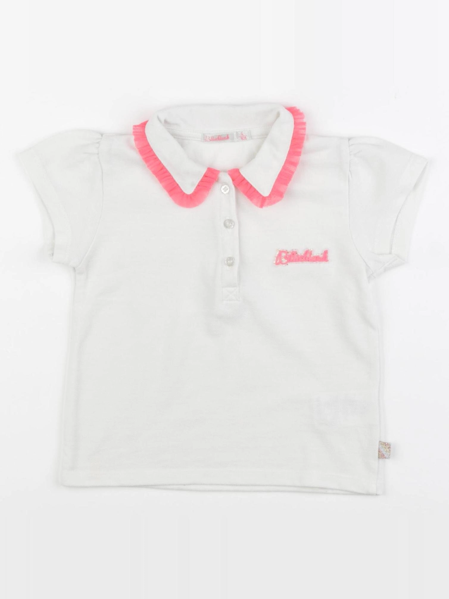 Billie Blush - polo blanc - 4 ans