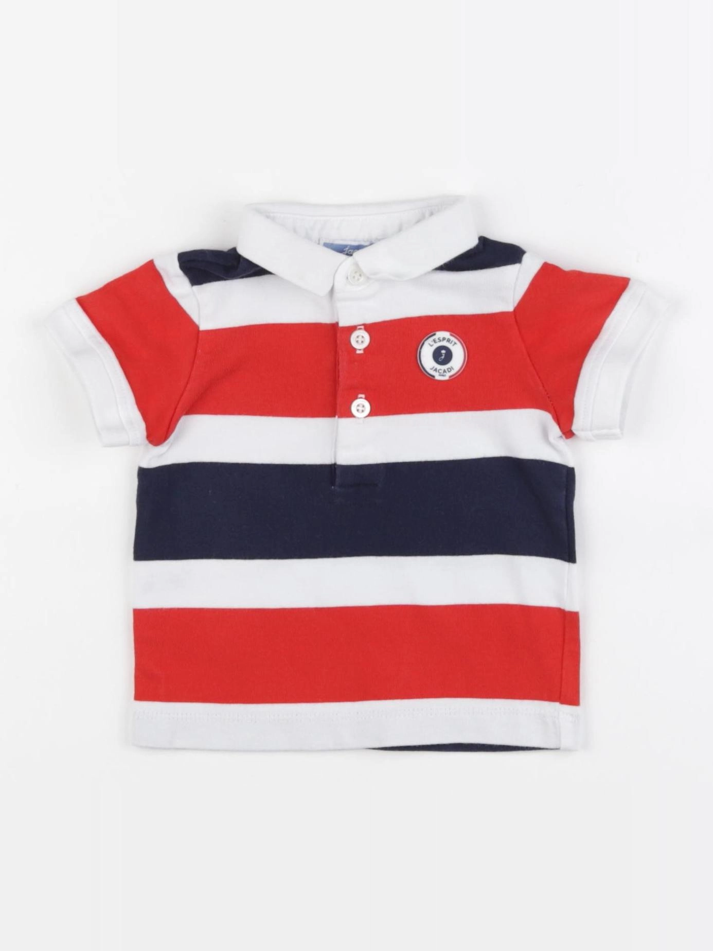 Jacadi - polo bleu, rouge - 6 mois