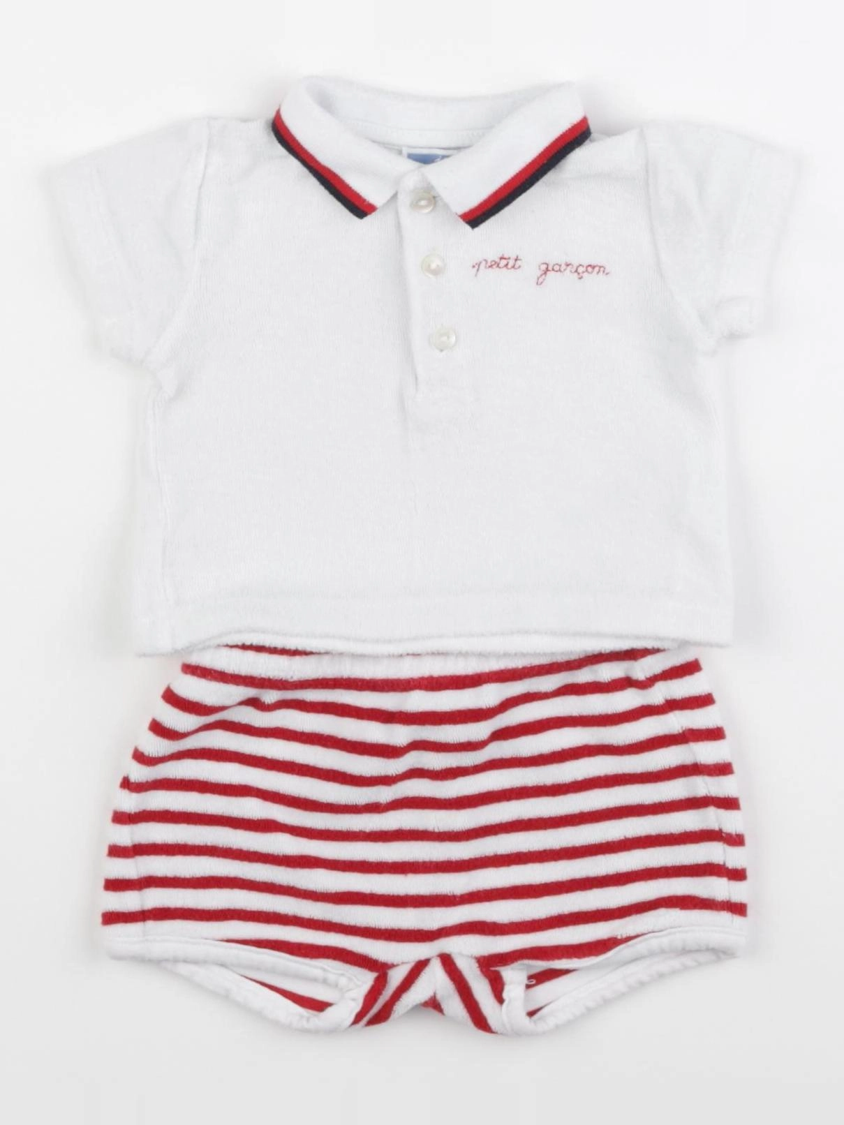 Jacadi - ensemble blanc, rouge - 3 mois