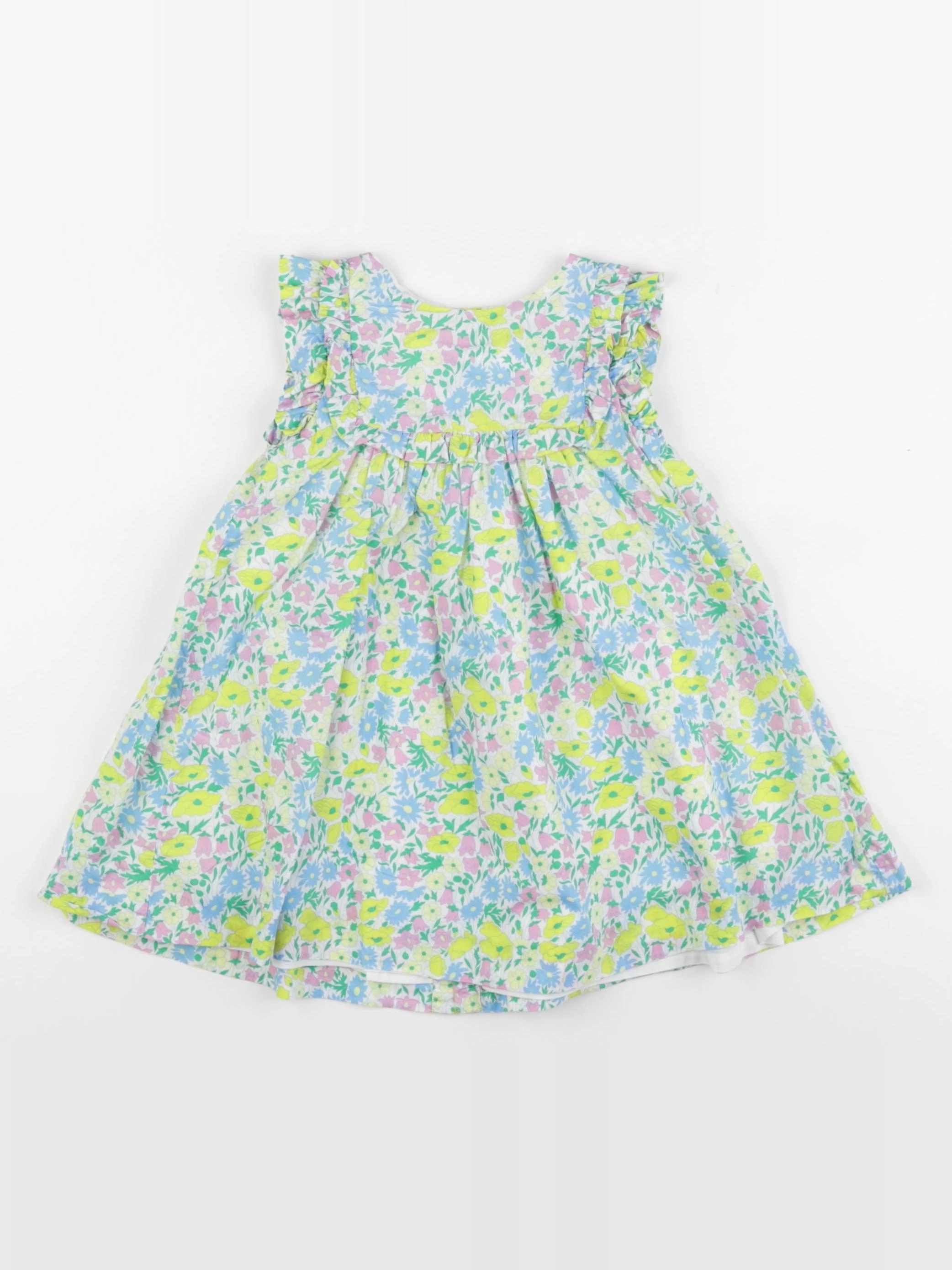 Jacadi - robe liberty jaune, vert - 24 mois