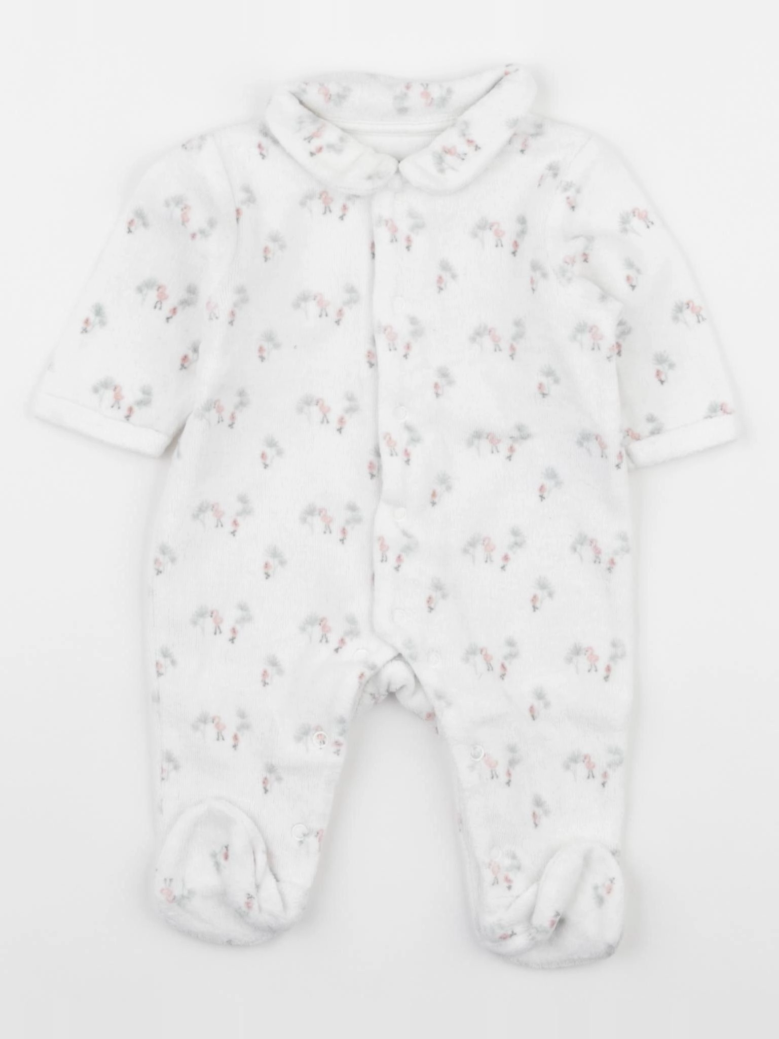 Vertbaudet - pyjama velours blanc - 1 mois