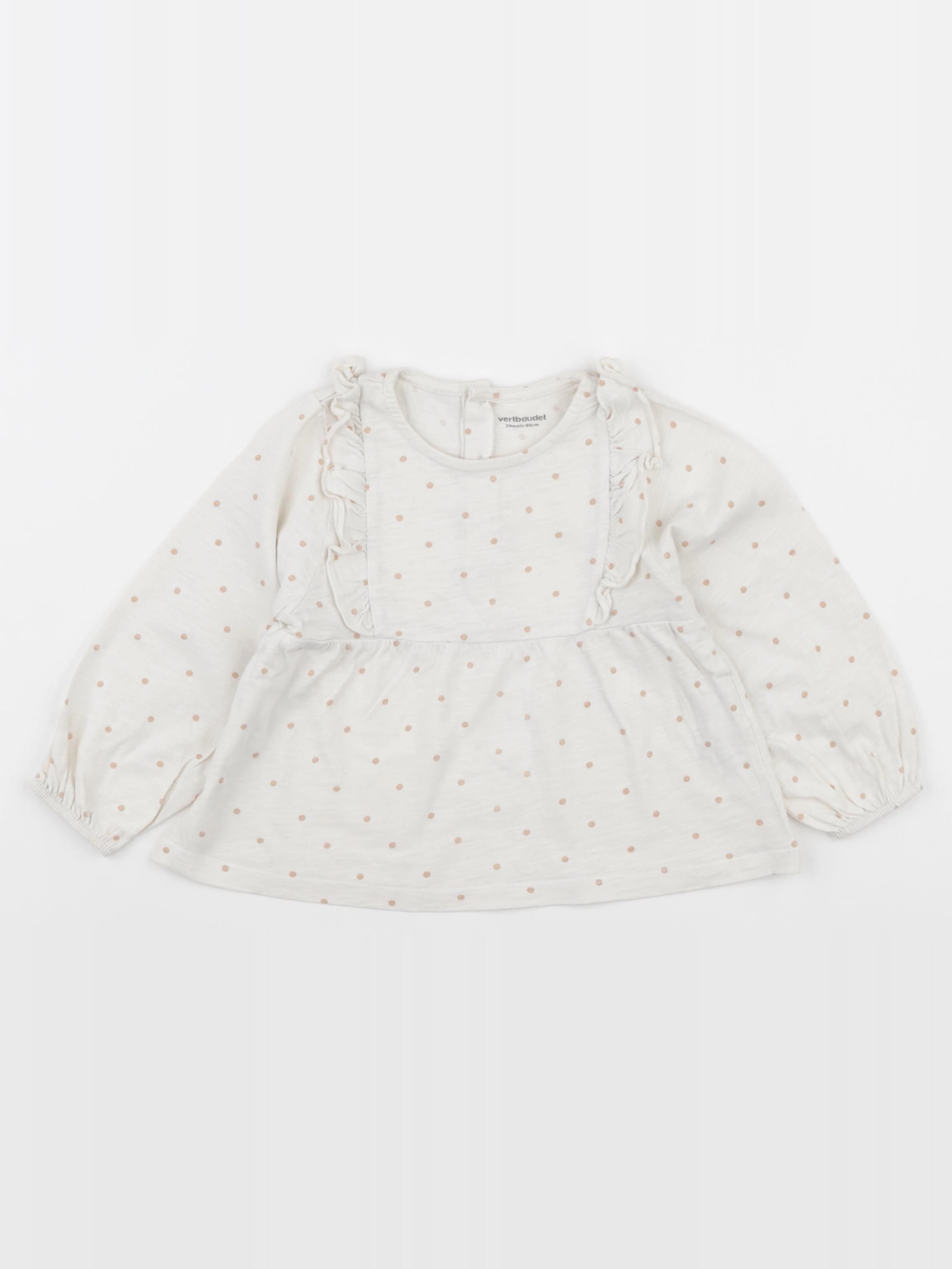 Vertbaudet - tee-shirt beige - 24 mois