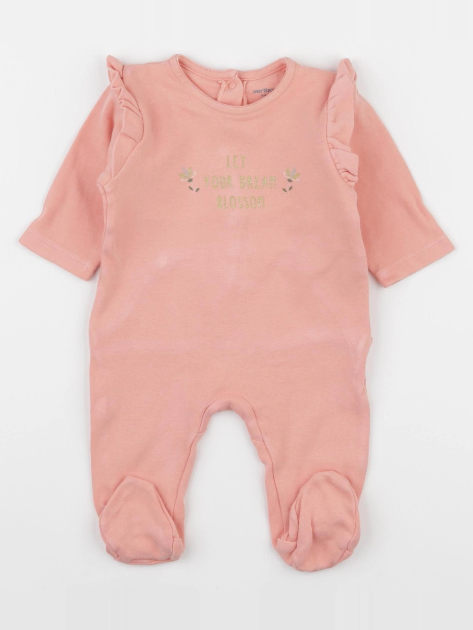Vertbaudet - pyjama coton rose - 3 mois