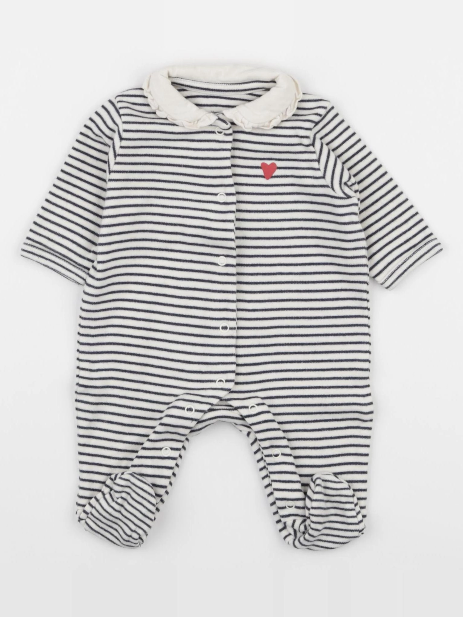 Vertbaudet - pyjama coton bleu - 1 mois